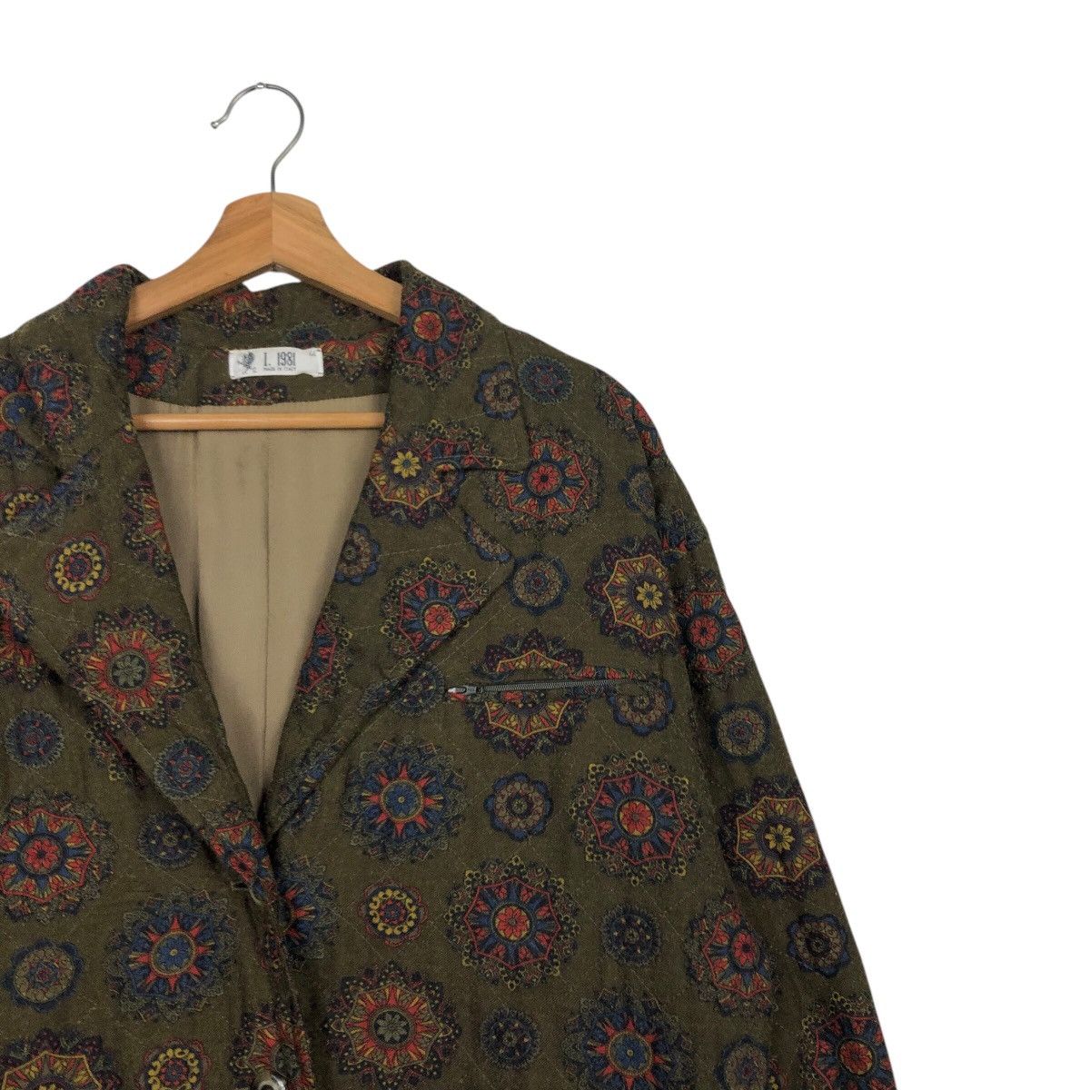 Vintage Button Jacket FullPrint Floral I 1981 Made in Italy