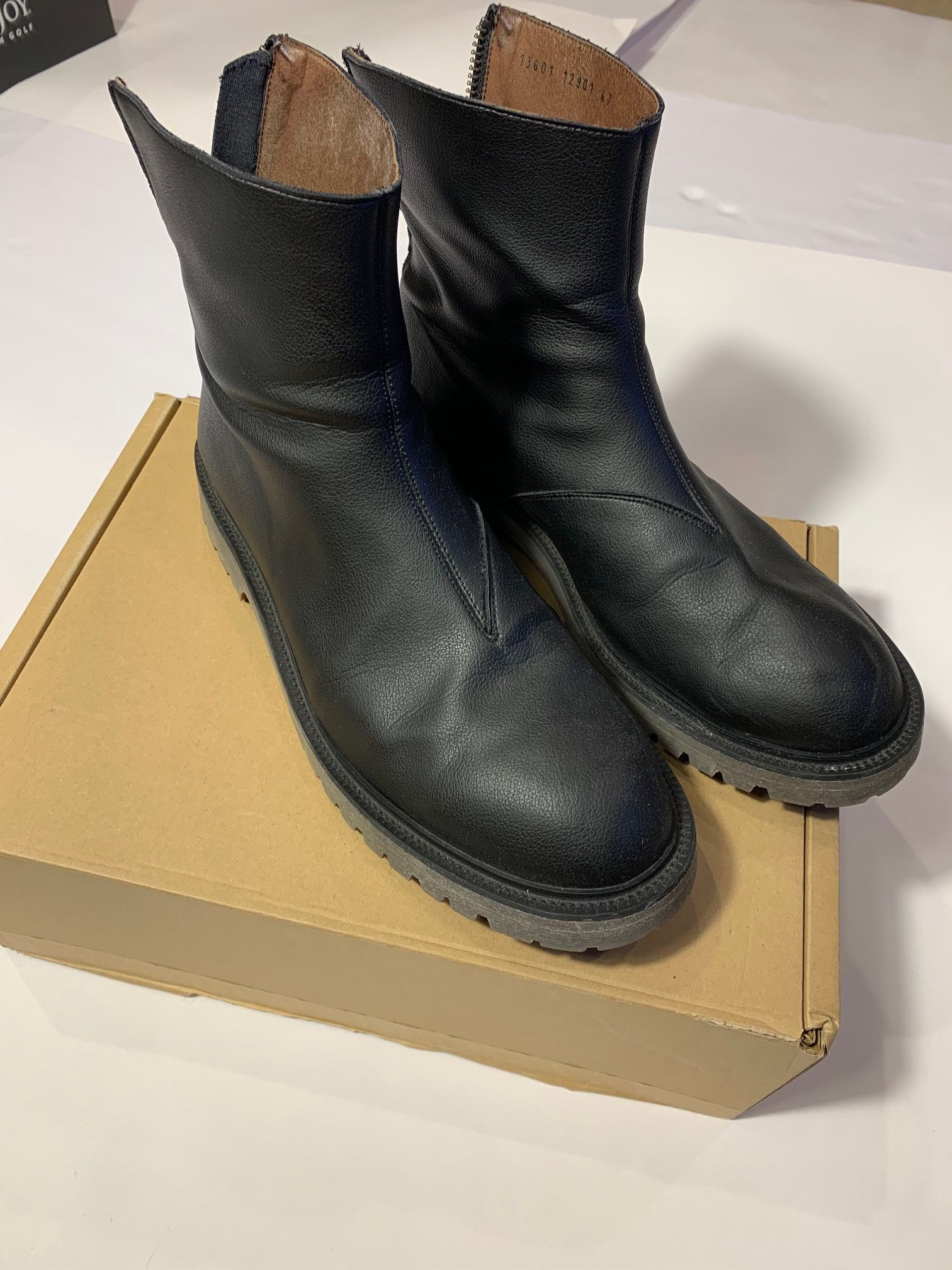 Ground Cover Back Zip Boots Cactus Leather Vegan Artisanal Size US 14 / EU 47 - 2 Thumbnail