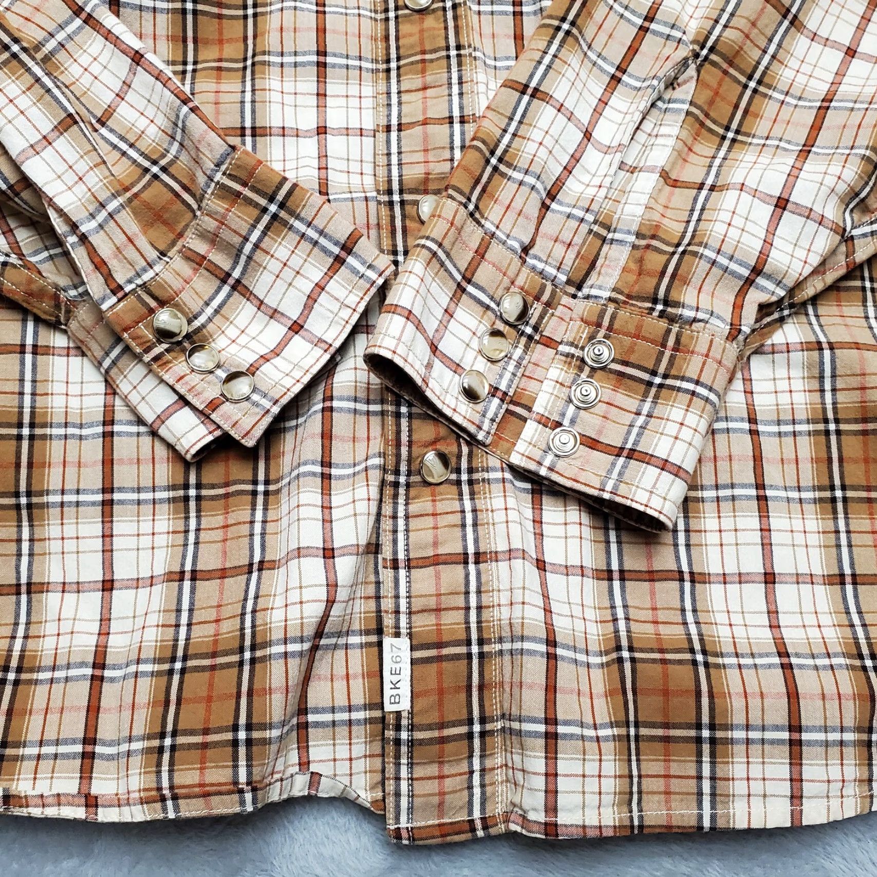 Vintage VINTAGE Buckle BKE Shirt Mens XL Brown Plaid Pearl Snap 100% Cotton Long Sleeve Western Size US XL / EU 56 / 4 - 3 Thumbnail