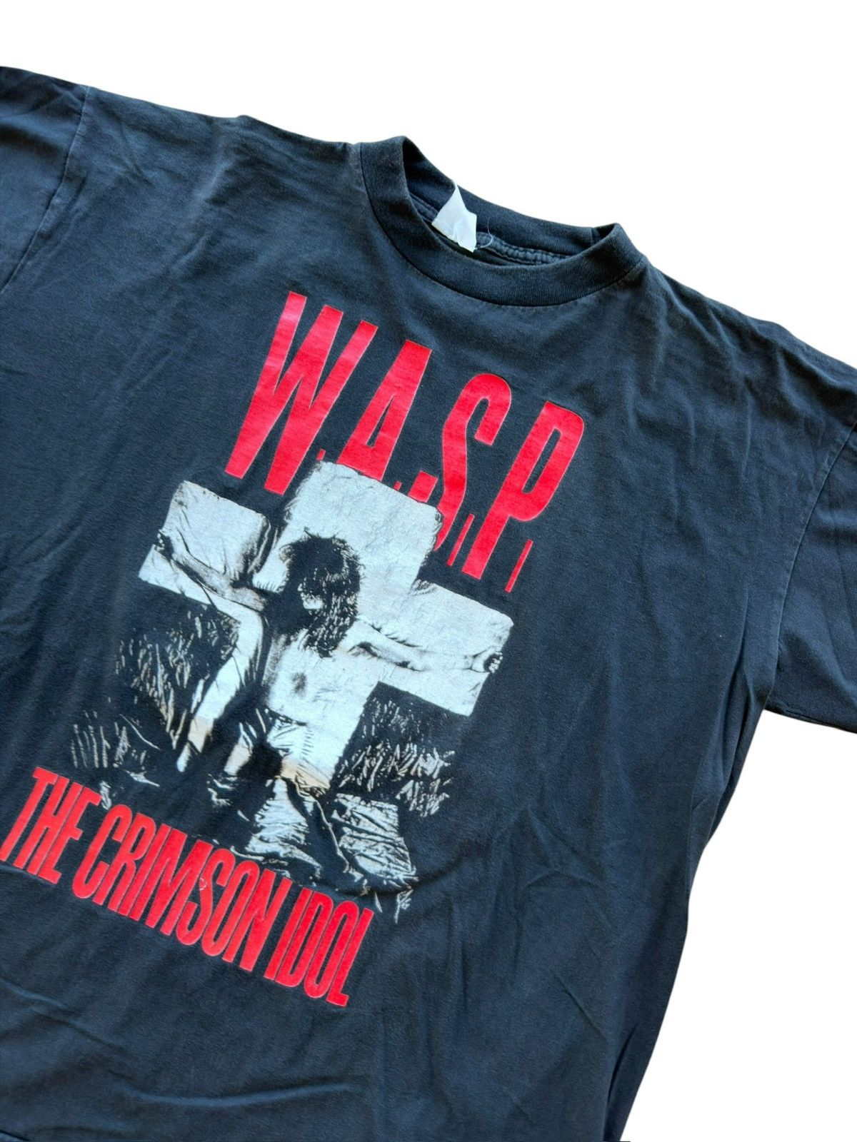 Band Tees *RARE* THE W.A.S.P 90s HEAVY METAL TOUR FRANCE CRIMSON IDOL Size US XL / EU 56 / 4 - 8 Thumbnail