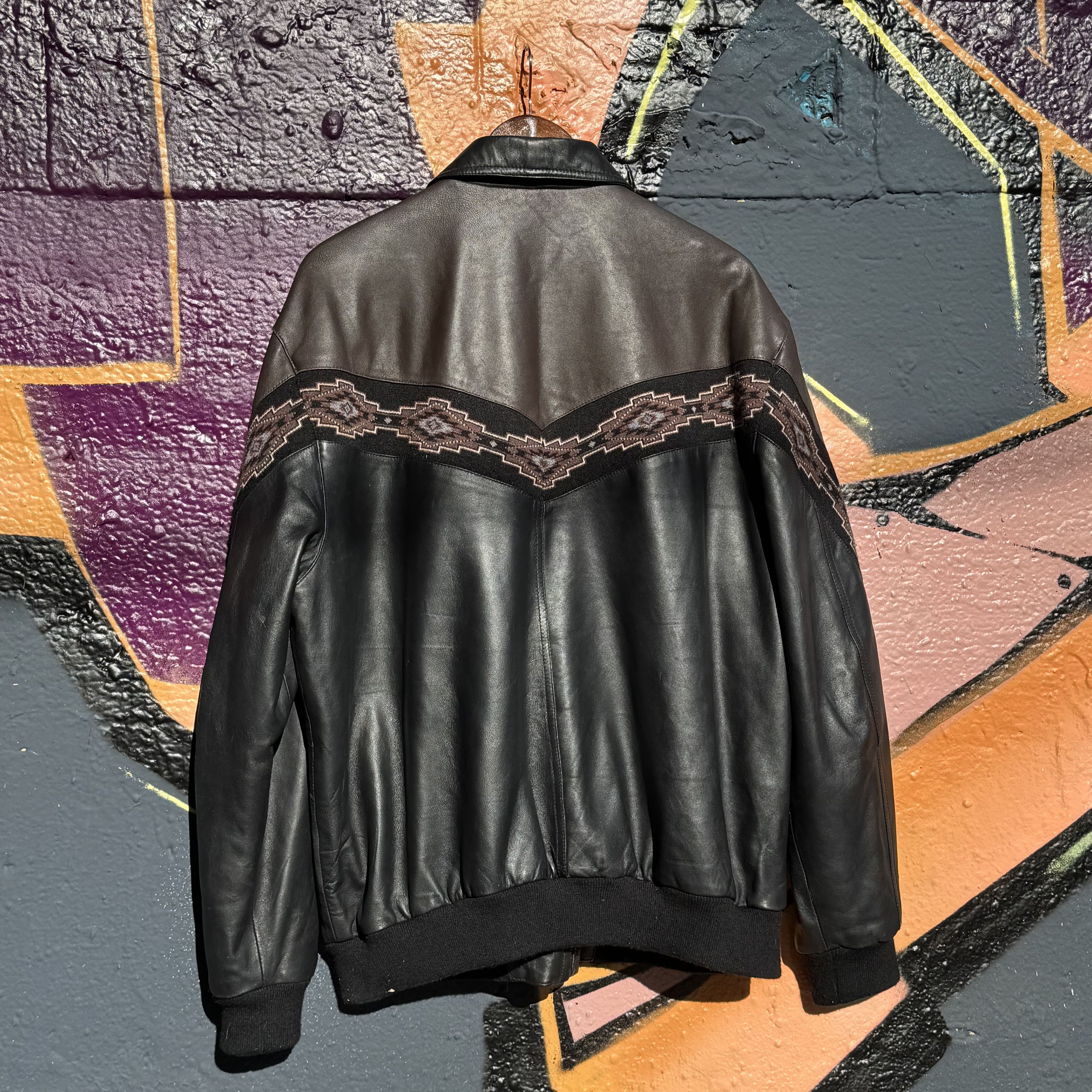 Other Vintage Aztec Leather Jacket Size US XL / EU 56 / 4 - 2 Thumbnail