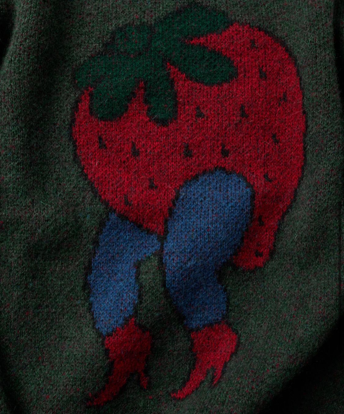 Parra Stupid strawberry knitted pullover Hunter green Size US L / EU 52-54 / 3 - 4 Thumbnail