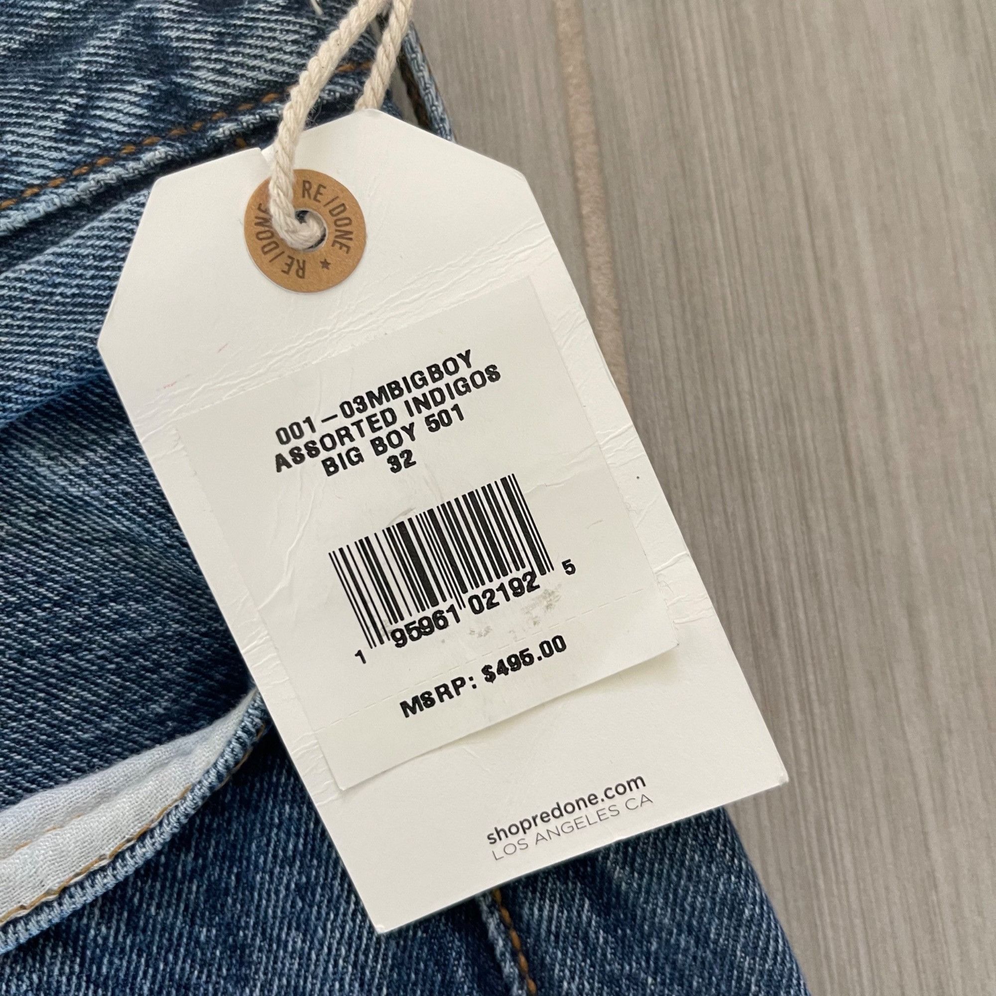 Levi's Vintage Clothing × RE/DONE $495 NWT RE/DONE x LEVI'S ASSORTED INDIGO BIG BOY 501 JEANS Size US 32 / EU 48 - 3 Thumbnail