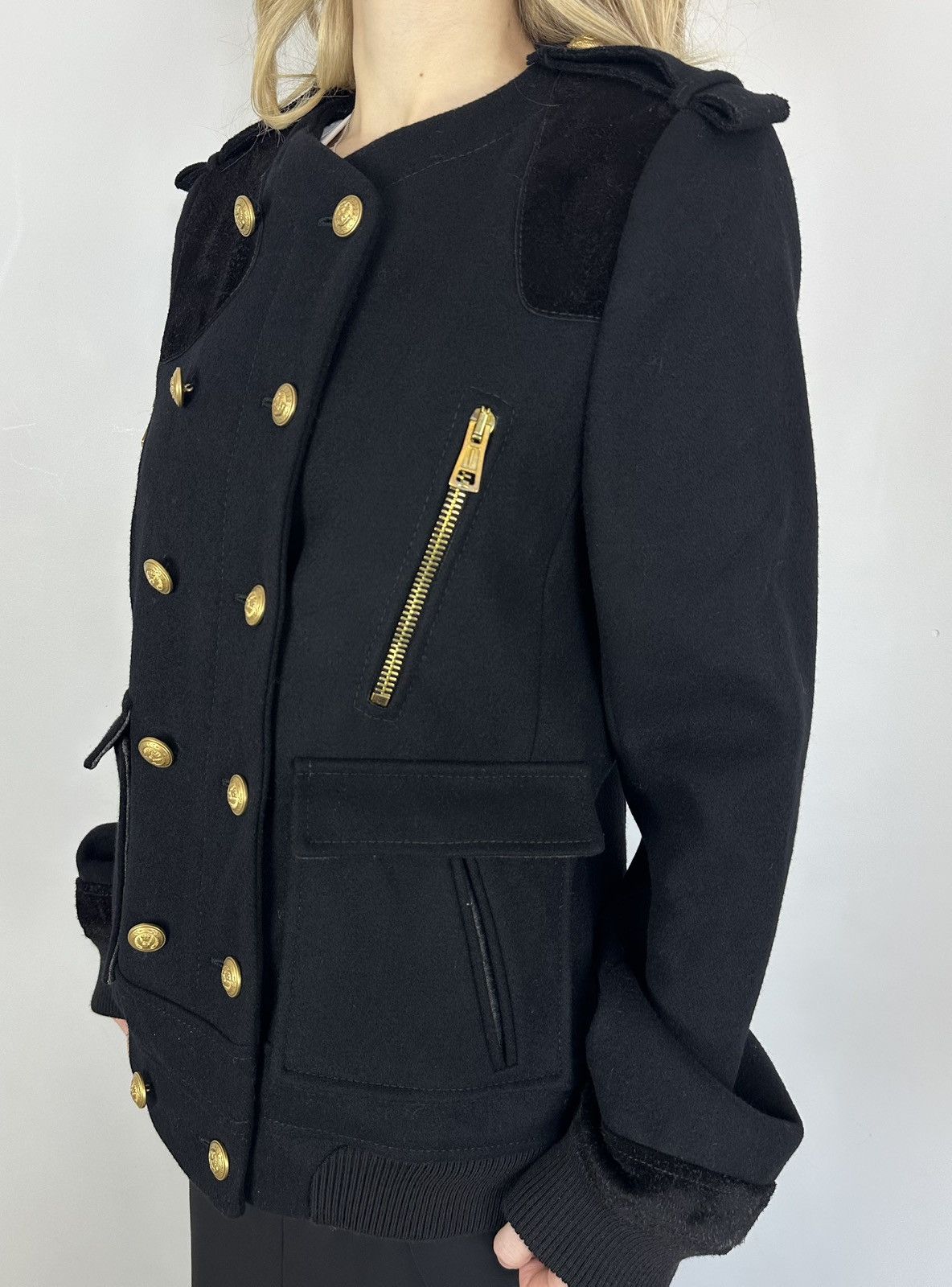 Balenciaga Balenciaga Black Wool Double Breasted Jacket 2007 Brass Size US L / EU 52-54 / 3 - 3 Thumbnail