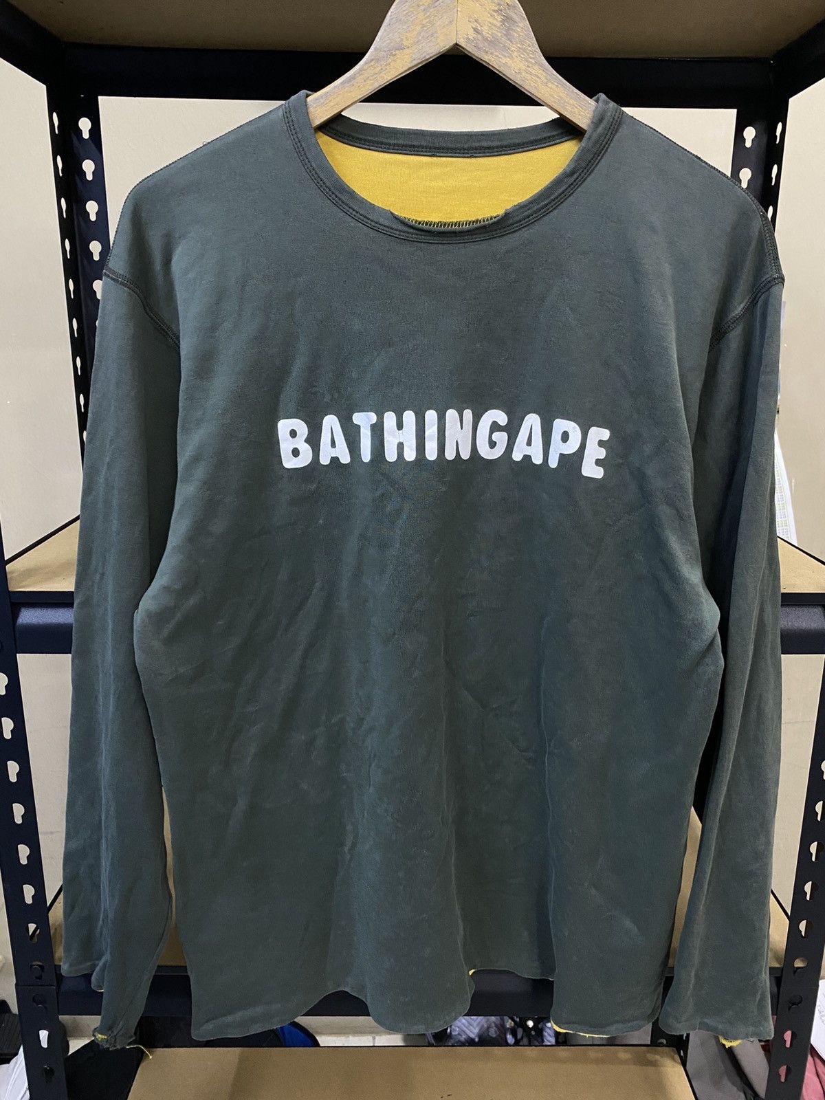 Nigo 🔥 Distressed 🔥 Vintage Bape Reversible Long Sleeve Tee Size US M / EU 48-50 / 2 - 4 Thumbnail
