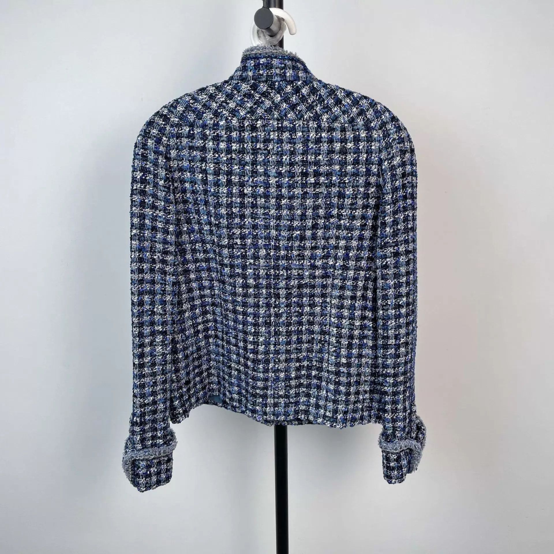 Chanel 95 New Chanel knit high neck jacket women's 34 blue Size XS / US 0-2 / IT 36-38 - 2 Thumbnail