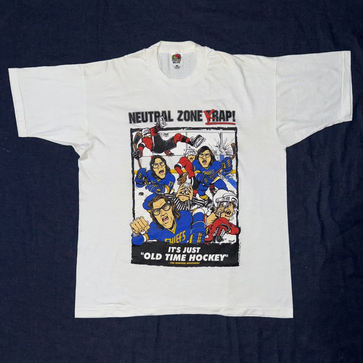 Vintage Vintage 90s SLAPSHOT THE HANSON BROTHERS Movie Size US XL / EU 56 / 4 - 1 Thumbnail