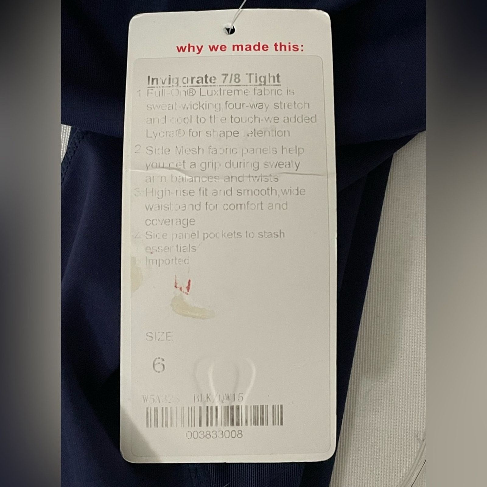 Lululemon Lululemon Invigorate 7/8 Tights in Navy - Size 6 Size 28" / US 6 / IT 42 - 7 Thumbnail