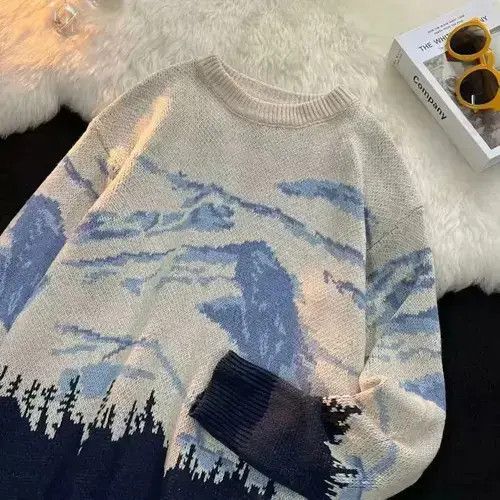 Designer × Japanese Brand Snow Mountain Round Neck Casual Knit Sweater Size US M / EU 48-50 / 2 - 4 Thumbnail