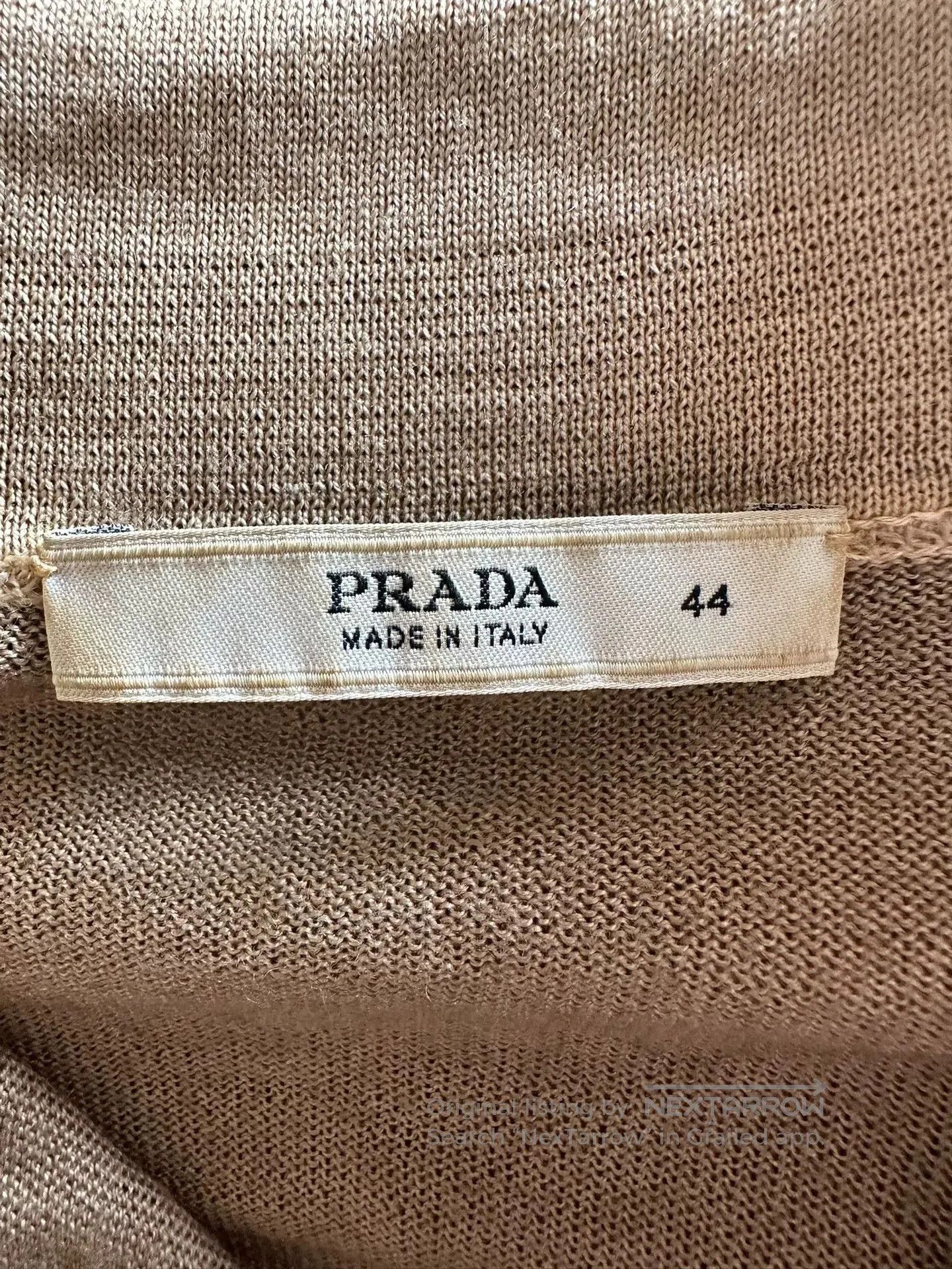 Prada Prada Runway Women's Khaki Knit Polo. Size M / US 6-8 / IT 42-44 - 6 Thumbnail