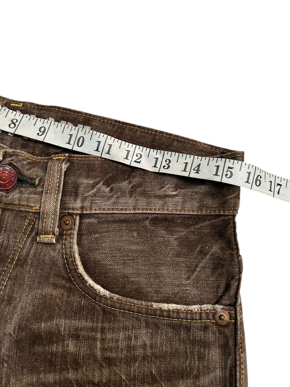 Japanese Brand × Kapital × Vintage Rusty Edwin Flare Distressed Japanese Denim Jeans Size US 31 - 11 Thumbnail