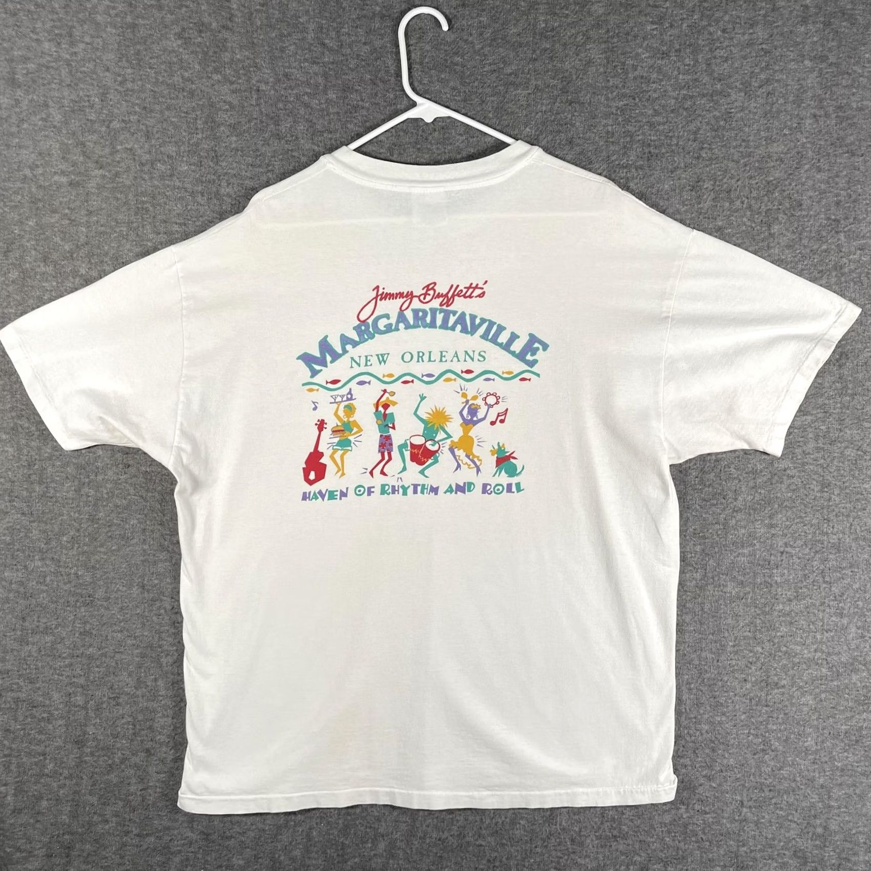 Hanes VINTAGE Hanes Shirt Mens XL White Jimmy Buffett Margaritaville New Orleans Tee Size US XL / EU 56 / 4 - 2 Thumbnail