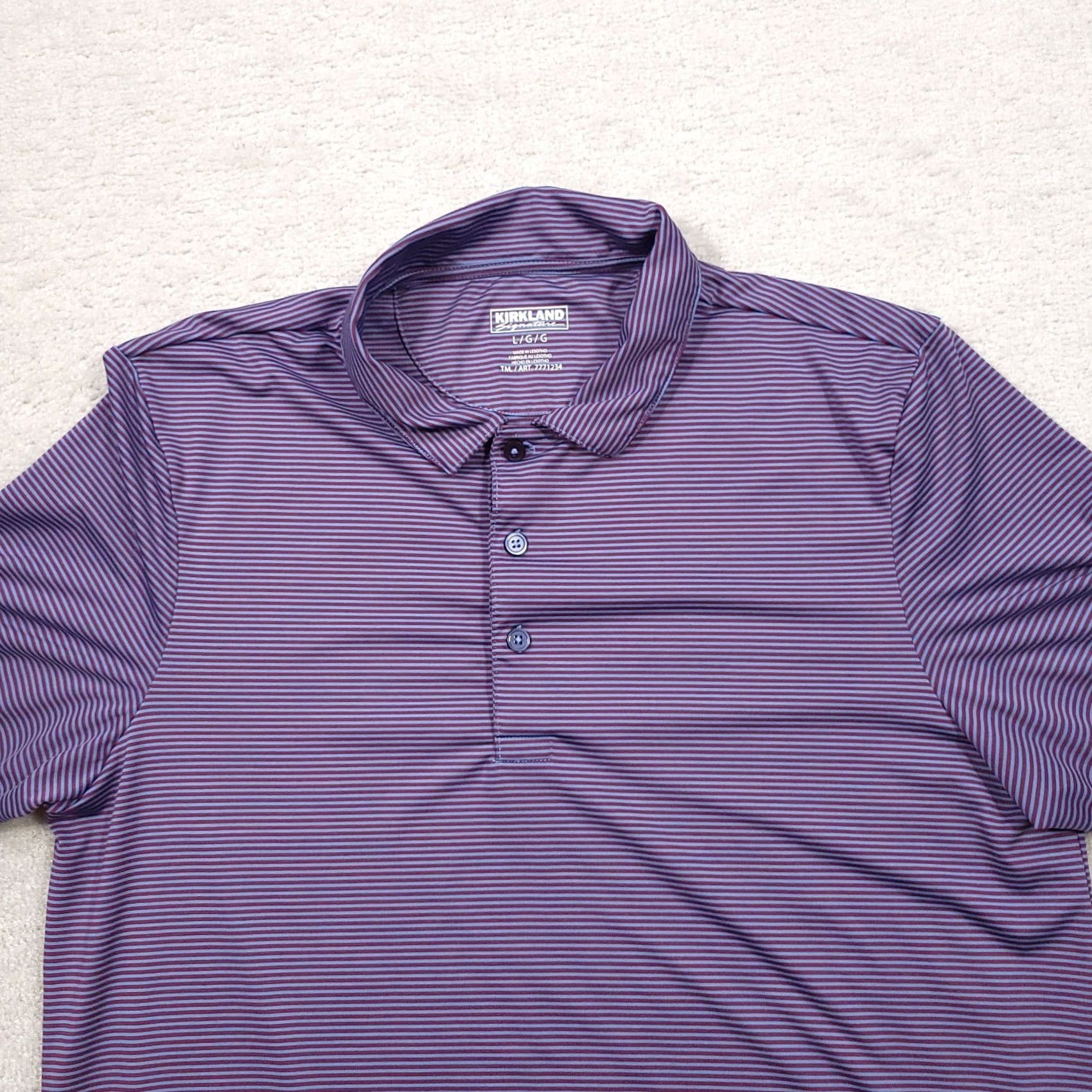 Vintage Kirkland Signature Polo Shirt Mens Large Performance Golf Short Sleeve Purple Size US L / EU 52-54 / 3 - 3 Thumbnail