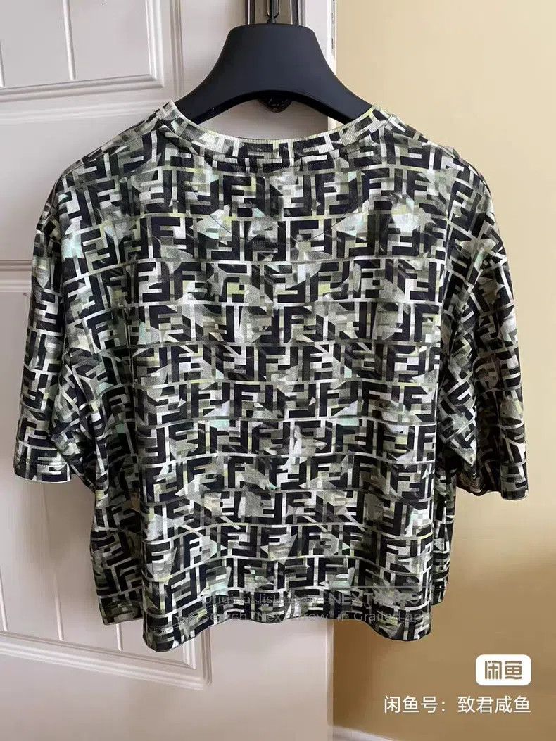 Fendi Fendi Double F Printed Logo Short Sleeve T-Shirt Size M / US 6-8 / IT 42-44 - 2 Thumbnail