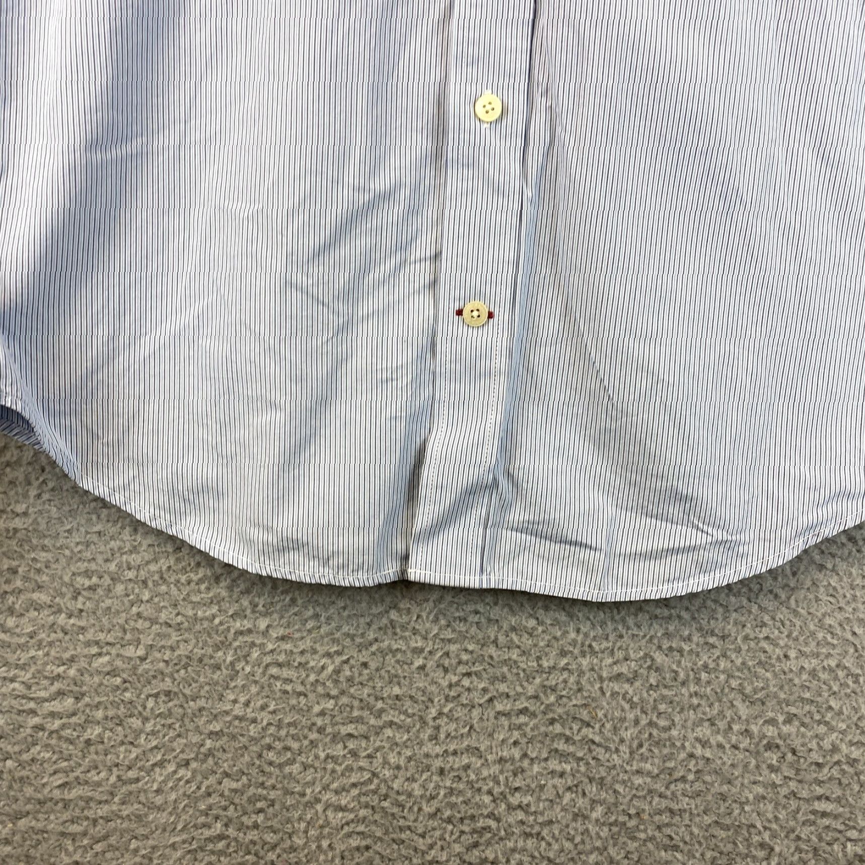 Abercrombie & Fitch ABERCROMBIE & FITCH Striped Button-Up Long Sleeve Shirt Mens L Blue Slim Fit Classic Casual Size US L / EU 52-54 / 3 - 2 Thumbnail