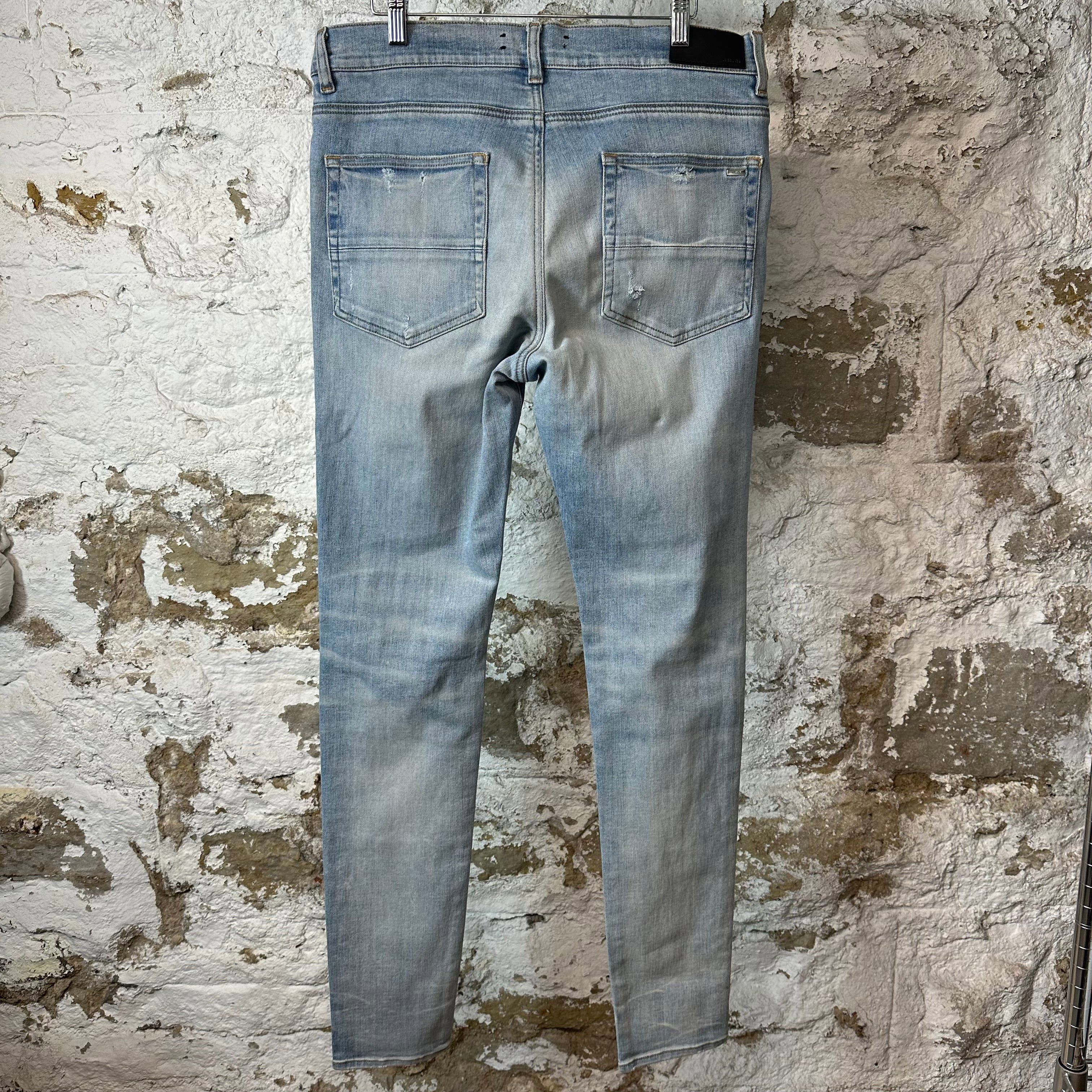 Amiri Amiri Multicolor Paisley Patches Blue Denim Jeans Sz 34 Size US 34 / EU 50 - 2 Thumbnail