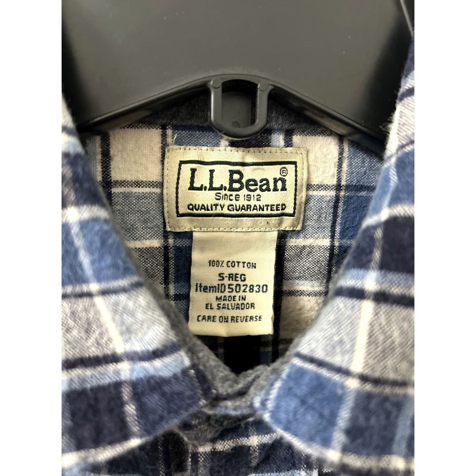 Vintage LL Bean Button-Down Shirt Mens S Blue Plaid Flannel 100% Cotton Casual Long Sleeve Pocketed 29" QTY Regular Fit Vintage No Size US S / EU 44-46 / 1 - 5 Thumbnail