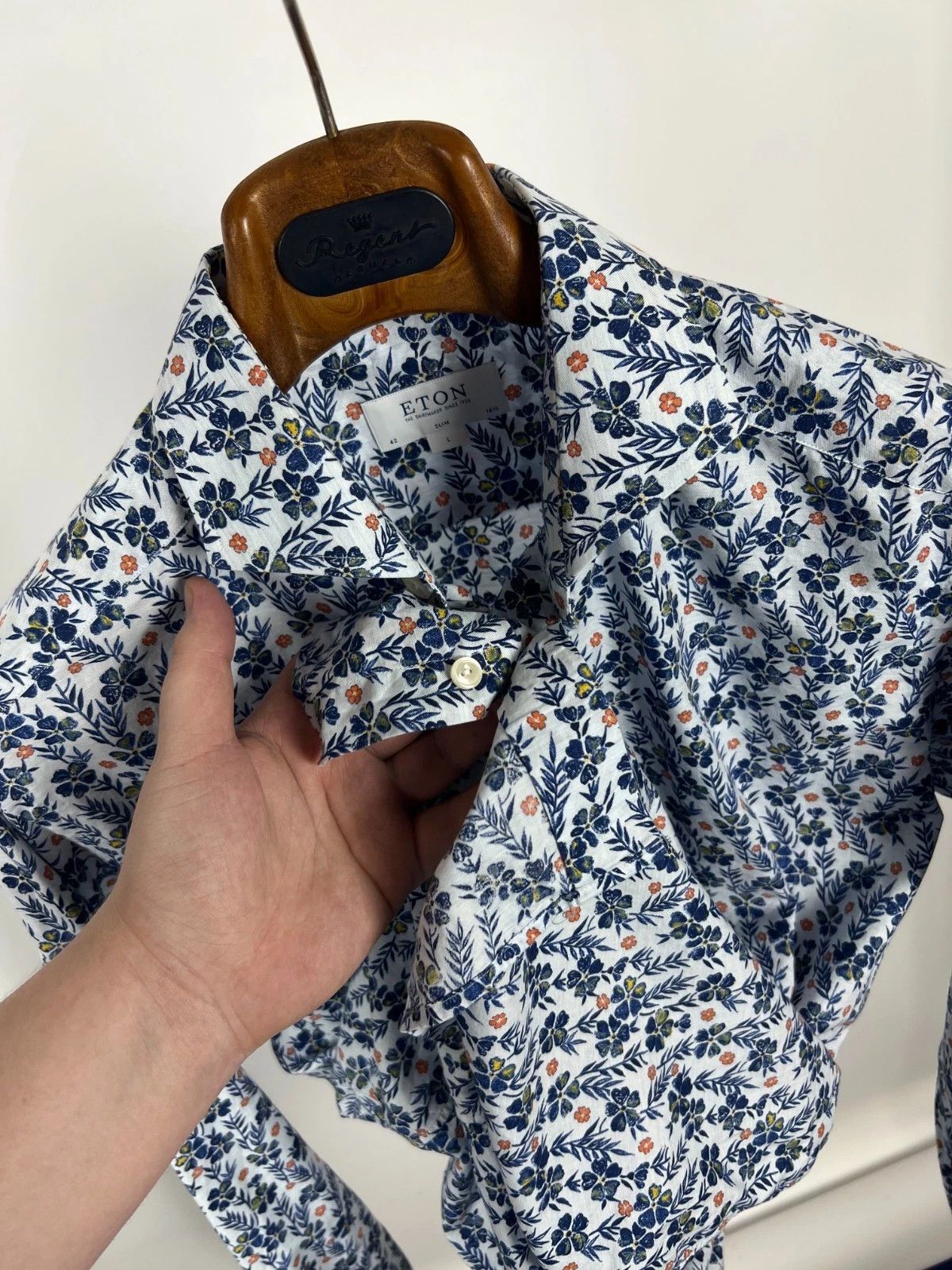 Eton Eton Floral Printed Button Up Long Sleeve Slim Shirt Size US L / EU 52-54 / 3 - 9 Thumbnail