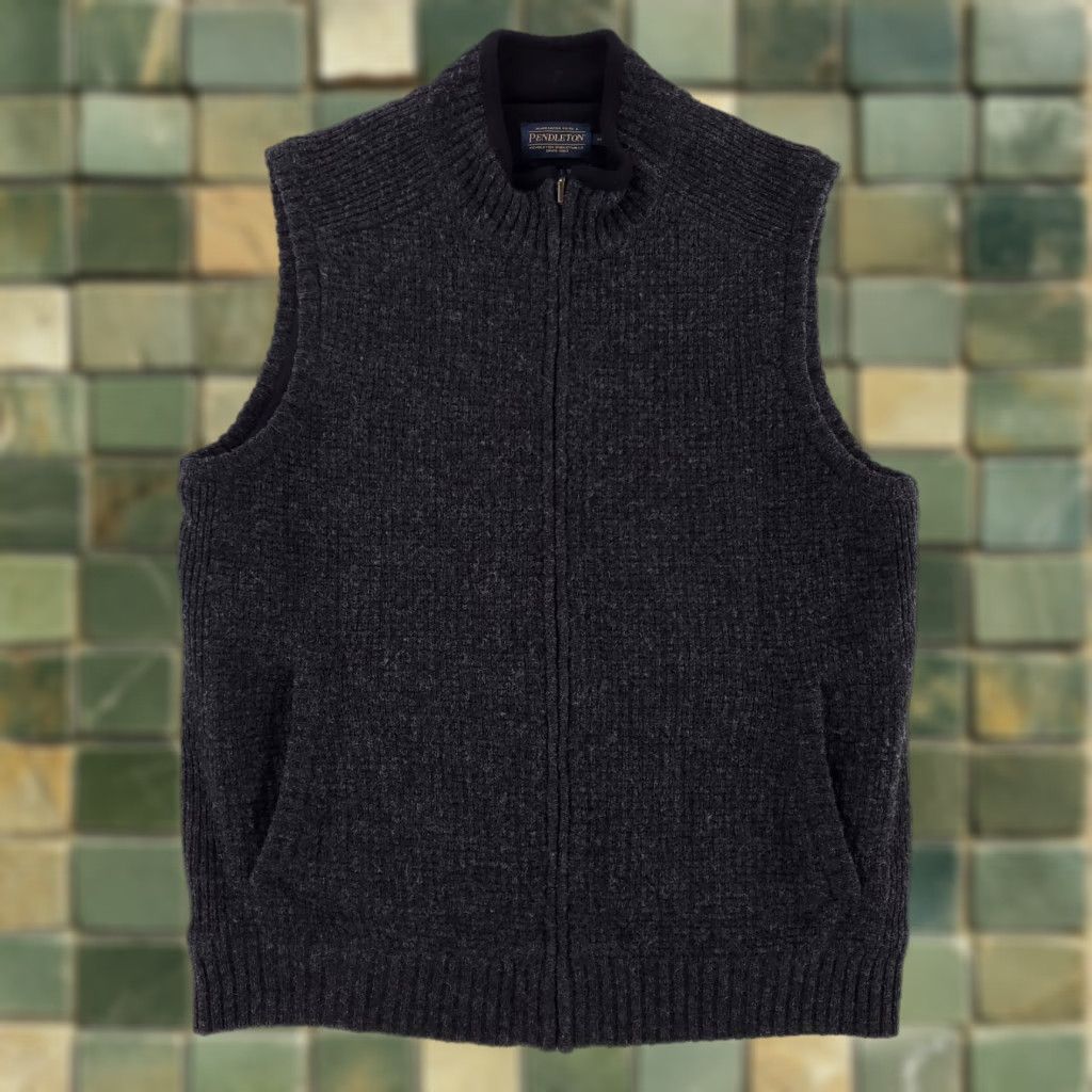 Pendleton Pendleton Sweater Vest Gray Wool Full Zip Lined Mens M Size US M / EU 48-50 / 2 - 1 Thumbnail