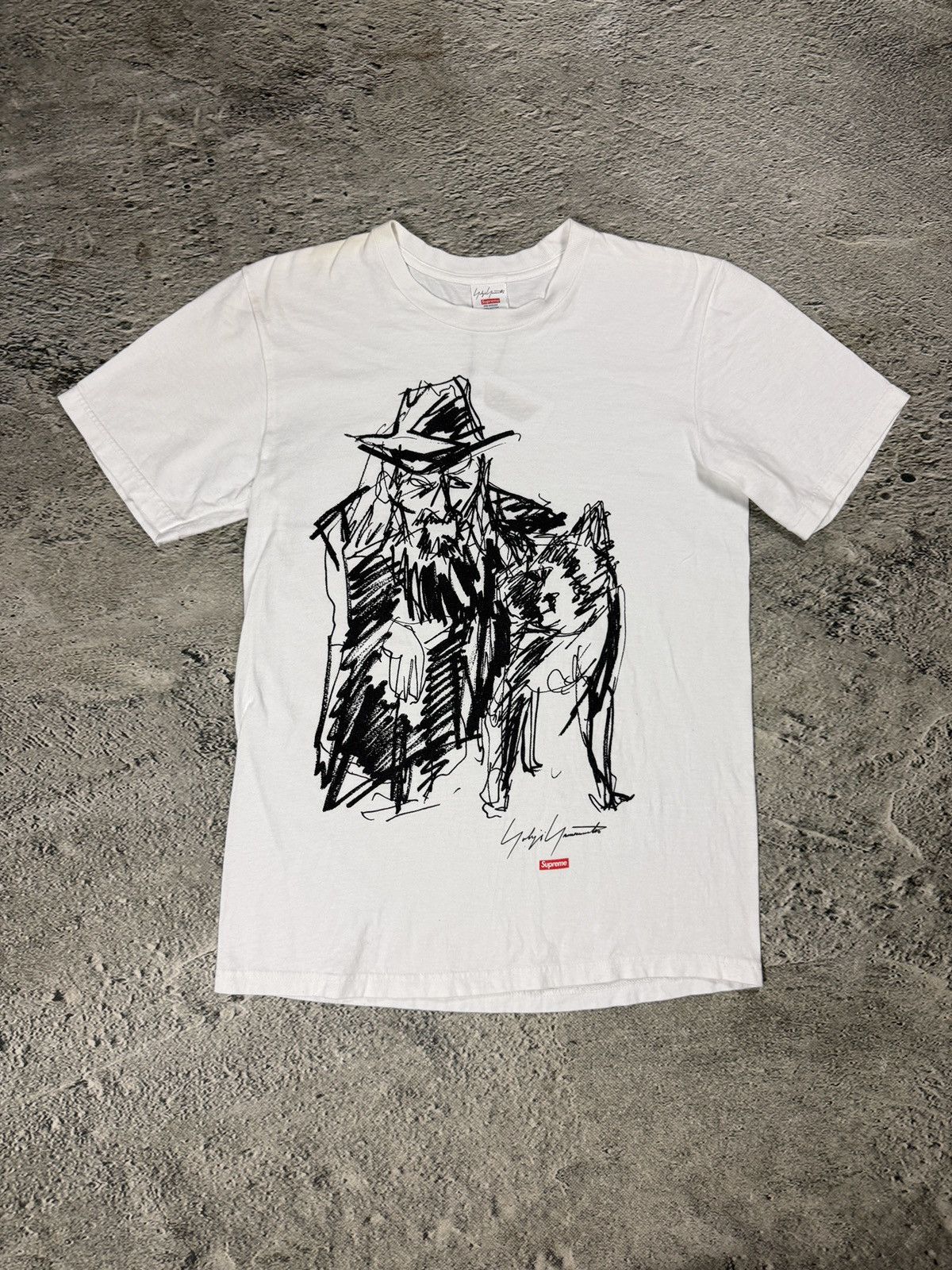 Supreme Supreme Yohji Yamamoto Scribble Portrait Tee FW20 White