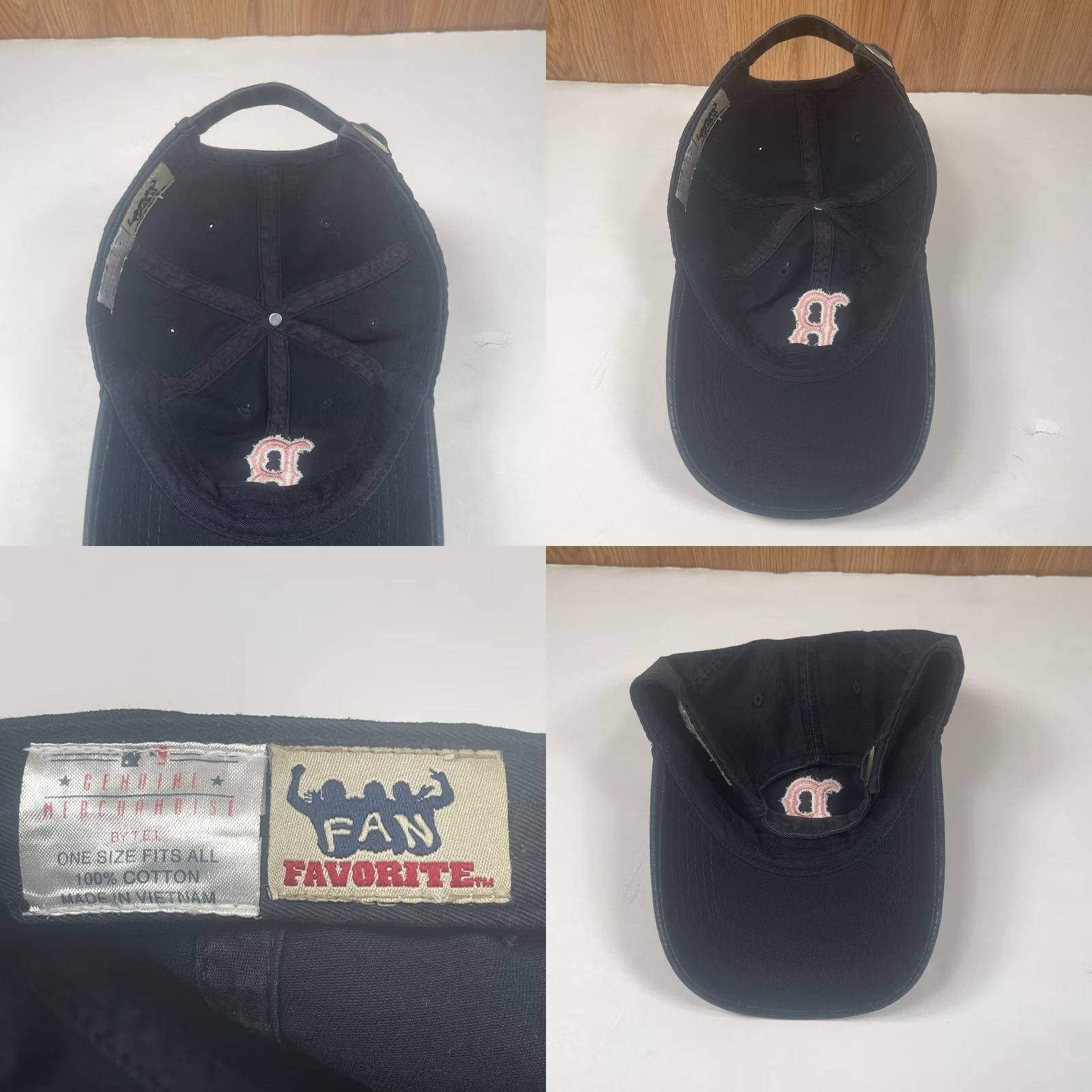 Vintage Fan Favorite Boston Red Sox Adult Adjustable StrapBack Baseball Hat Cap Black Size ONE SIZE - 8 Thumbnail