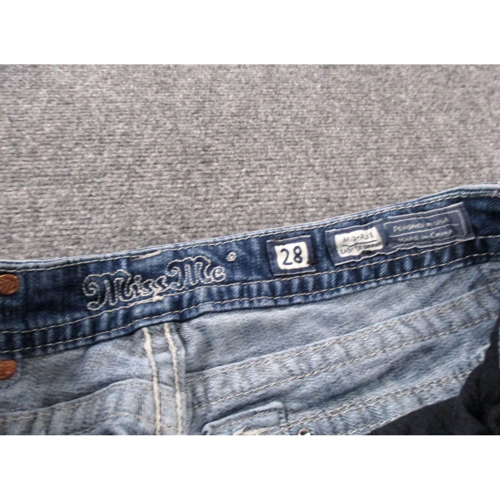 Miss Me Miss Me Jeans Womens 28 Denim Easy Cropped Faded Rhinestone Embroidered Y2K Size 28" / US 6 / IT 42 - 7 Thumbnail