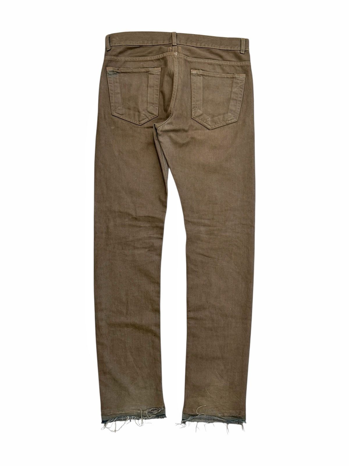 Rick Owens Dirt Brown Indigo Raw Hem Thrashed Denim Size US 32 / EU 48 - 2 Thumbnail