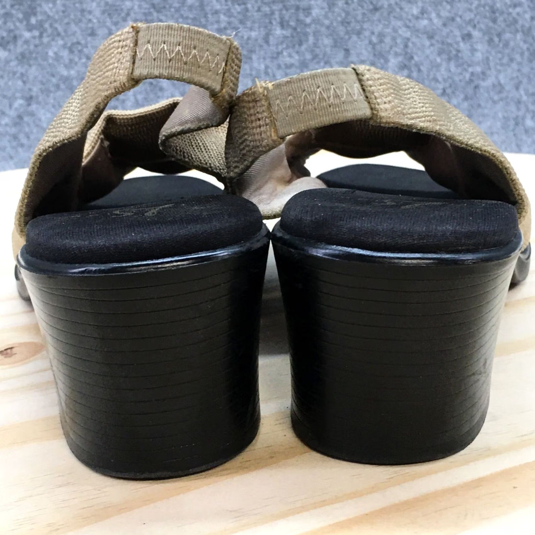 Vintage Life Stride Sandals Womens 9.5 M Slingback Brown Fabric Slip On Casual Comfort Shoes Size US 10 / IT 40 - 7 Thumbnail