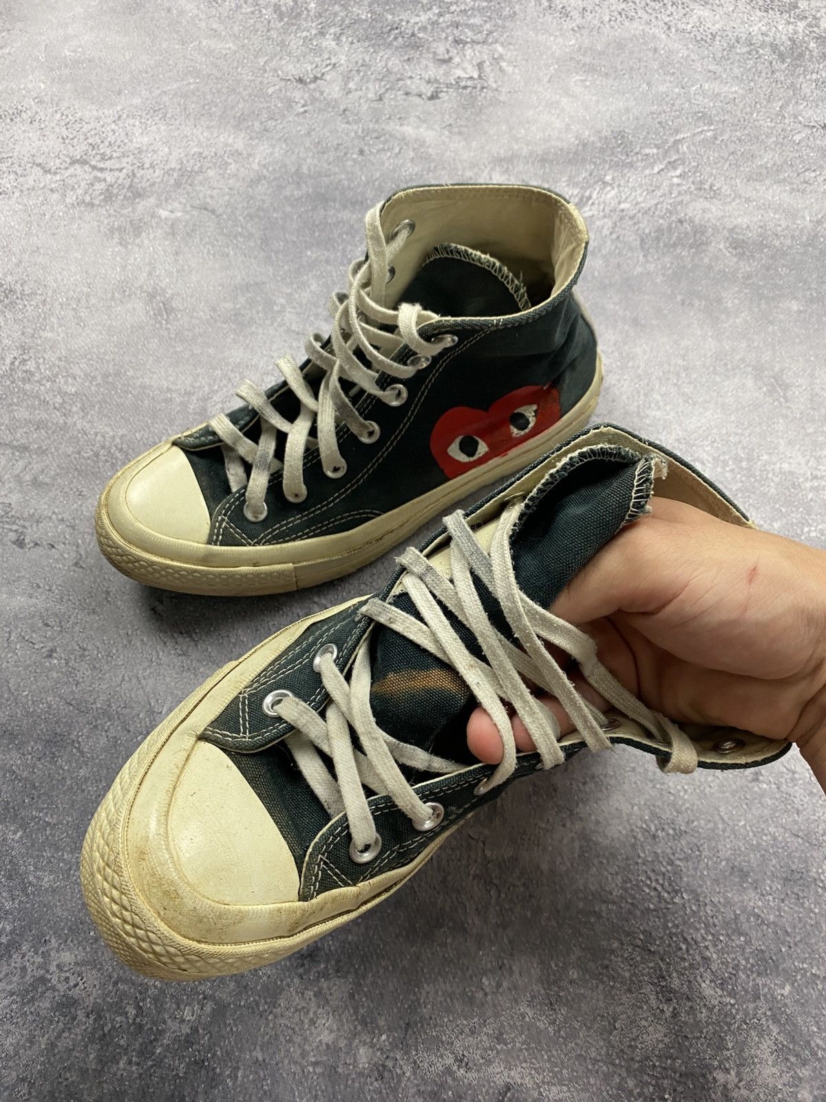 Comme des Garcons Comme Des Garçons Converse High Top Black Heart Sneakers Size US 6 / EU 39 - 12 Thumbnail