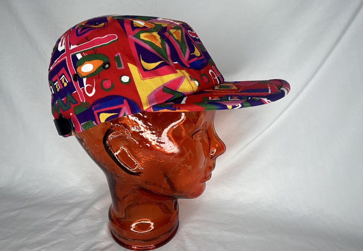 Vintage Vintage 90’s AOP 5-Panel Leather Strapback Hat Size ONE SIZE - 3 Thumbnail
