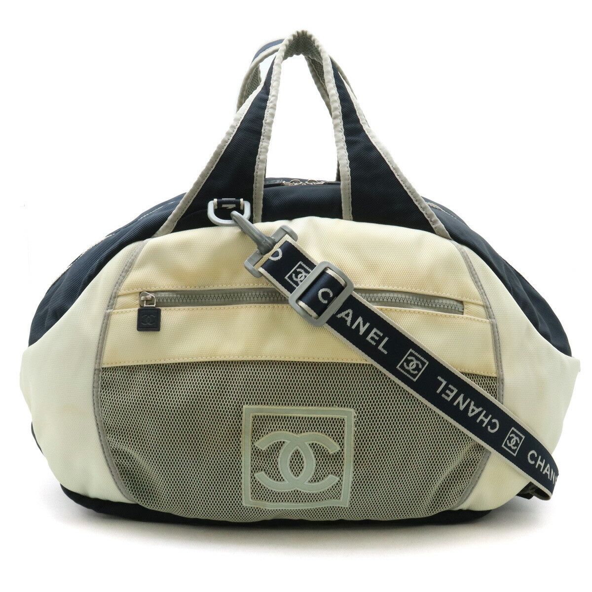 Chanel Chanel Chanel Nylon Canvas Sports Line Boston Bag Canvas Travel Bag in Good Condition Size ONE SIZE - 1 Thumbnail