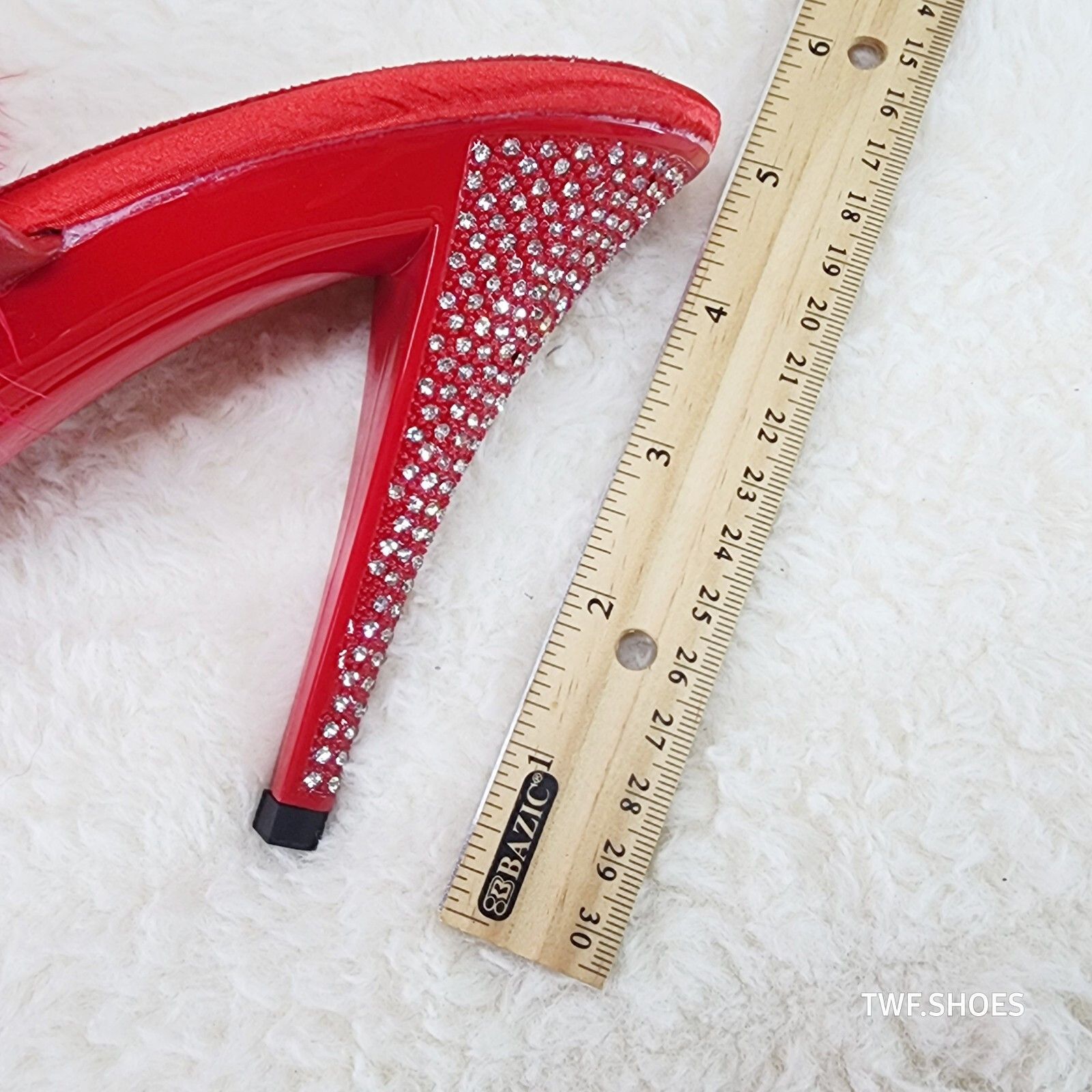 Other Elegance Marabou Feather Slip On Platform Sandals 5" Stilett Size US 9 / IT 39 - 3 Thumbnail