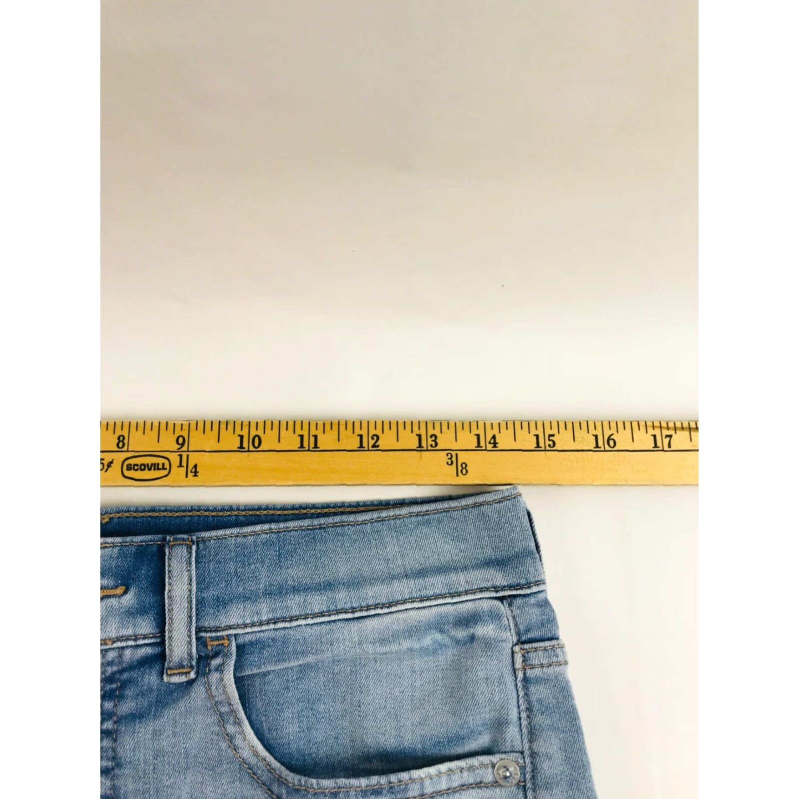 Express Express Jeans Women's 8R Blue Denim Slim Super High Rise Distressed Size 30" / US 8 / IT 44 - 4 Thumbnail