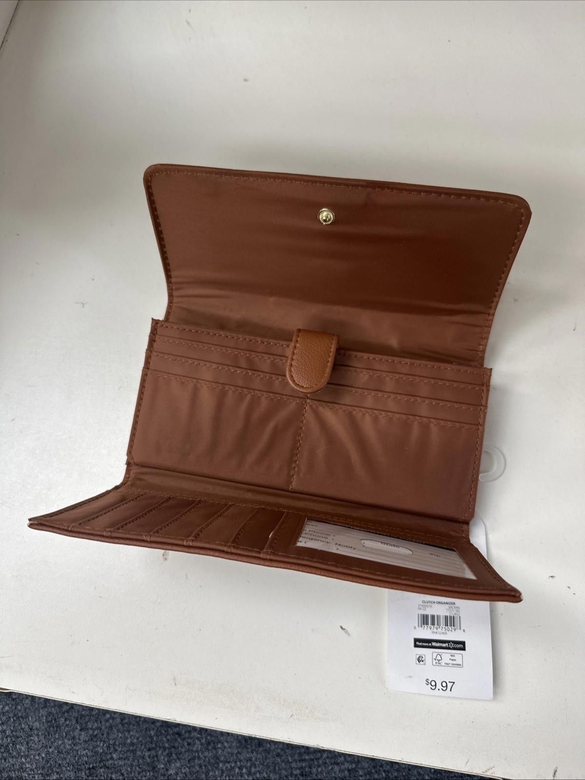 Other Time Tru Brown Faux Leather Clutch Organizer Size ONE SIZE - 2 Thumbnail