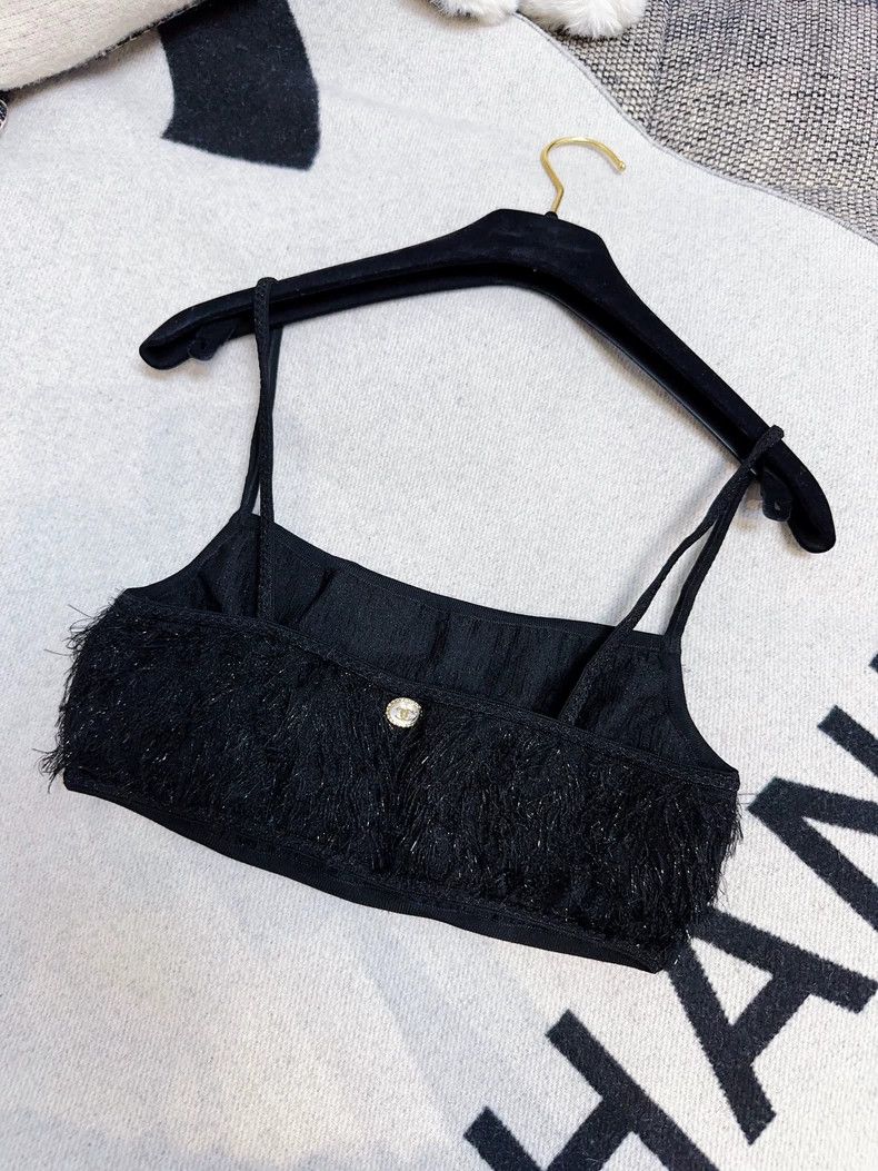 Chanel Chanel 21s black feather tassel suspender vest Size XS / US 0-2 / IT 36-38 - 2 Thumbnail