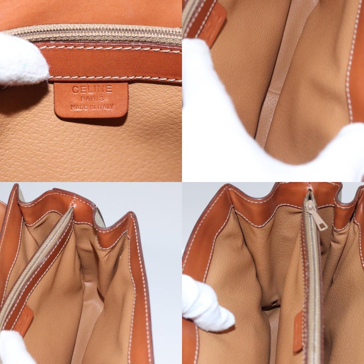 Celine CELINE Macadam Canvas Hand Bag Beige Gold Size ONE SIZE - 12 Thumbnail