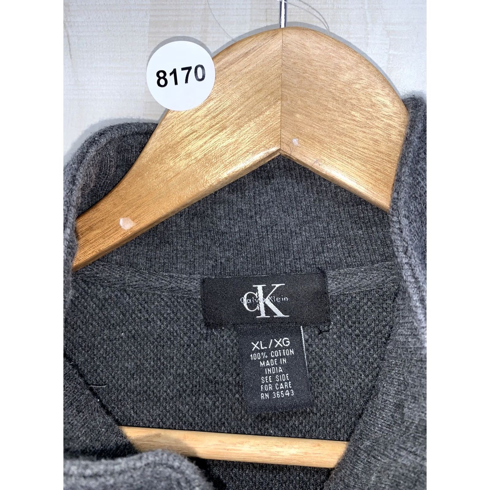 Calvin Klein Calvin Klein Mens Cotton Gray Knit Full Zip Sweater Jacket-XL-8170 Size US XL / EU 56 / 4 - 3 Thumbnail