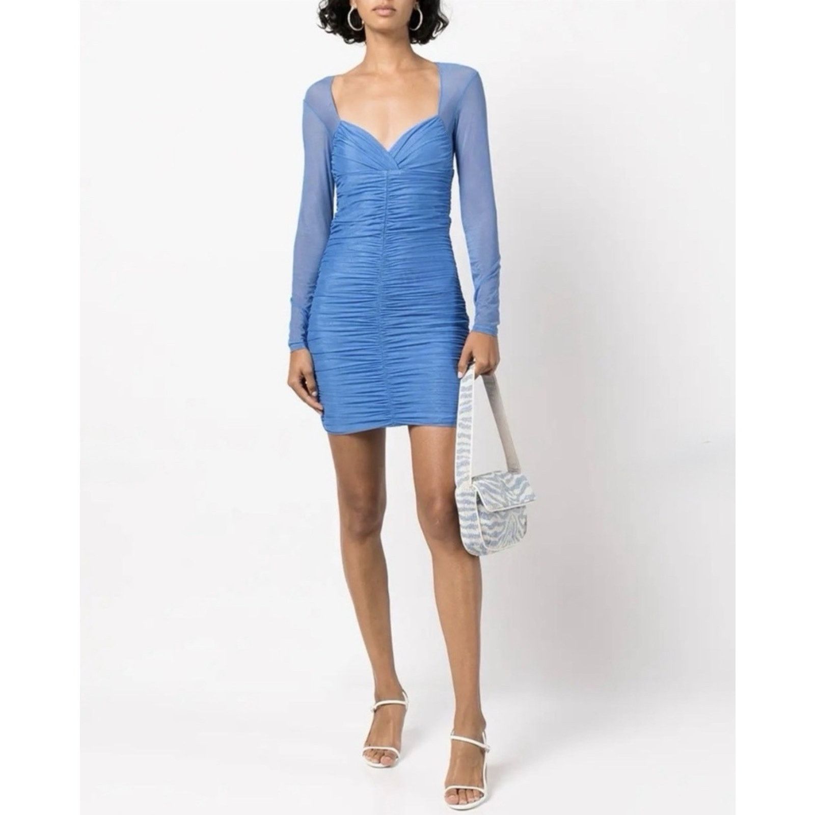 Fleur du Mal NWT Fleur Du Mal Cindy Ruched Sheer Mini Bodycon Dress Size M / US 6-8 / IT 42-44 - 1 Thumbnail