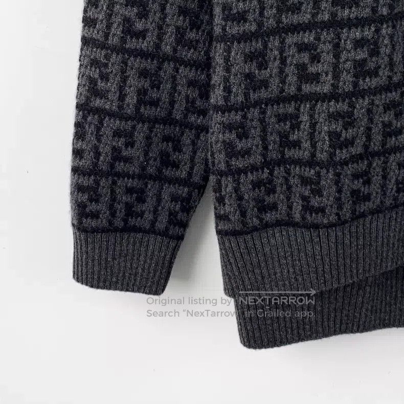 Fendi Fendi Beige-Grey Classic Double F Monogram Printed Cashmer Size XXS / US 00 / IT 34 - 4 Thumbnail