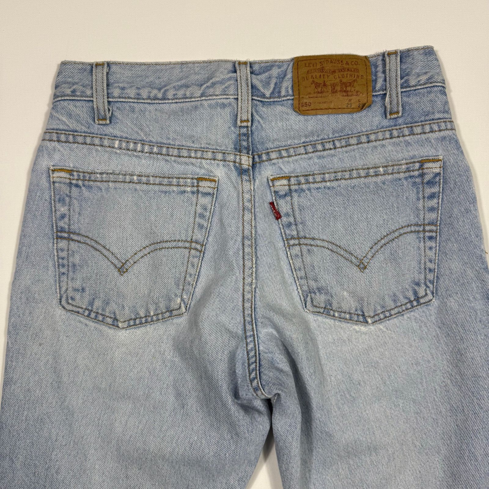 Levi's Vintage Levi’s 550 Jeans Light Wash Distressed USA 29x25 Y2K Size 29" - 2 Thumbnail