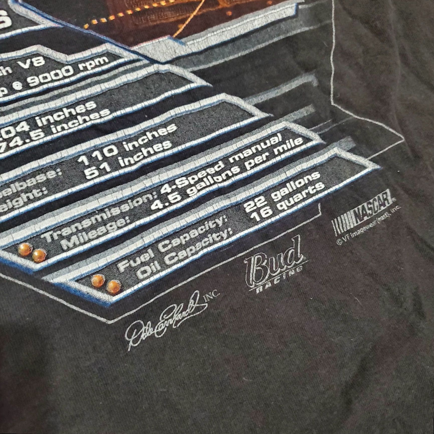 NASCAR VINTAGE Dale Earnhardt Jr. T-Shirt Short Sleeve Graphic Print 2000s Black Large Mens Shirtsz Large NASCAR 90s Cars Sports Double-Sided Size US L / EU 52-54 / 3 - 3 Thumbnail