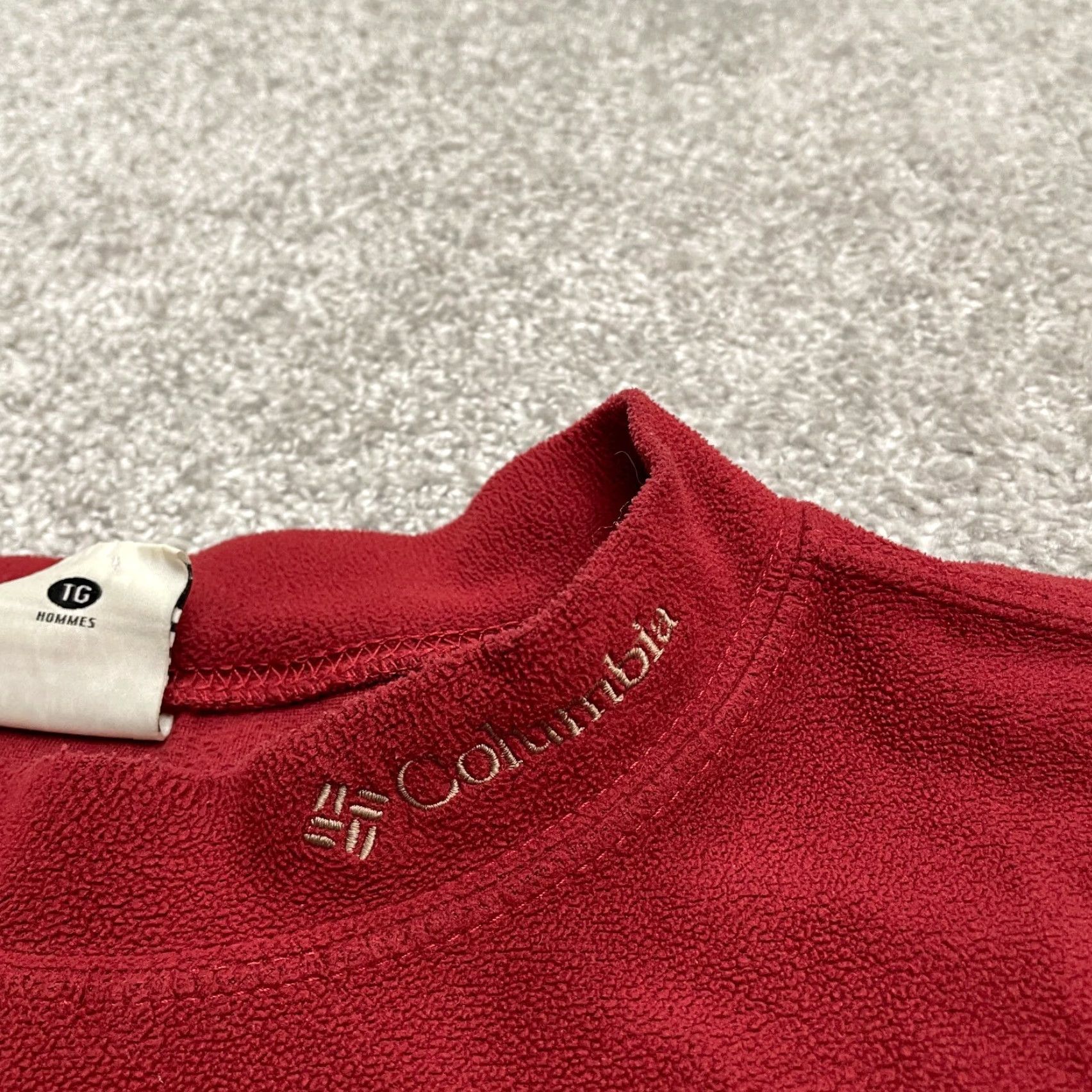 Vintage Columbia Sweatshirt Men XL Red Fleece Pullover Crew Neck Long Sleeve Outdoor Hiking Casual All Seasons Lightweight Breathable Logo Size US XL / EU 56 / 4 - 3 Thumbnail