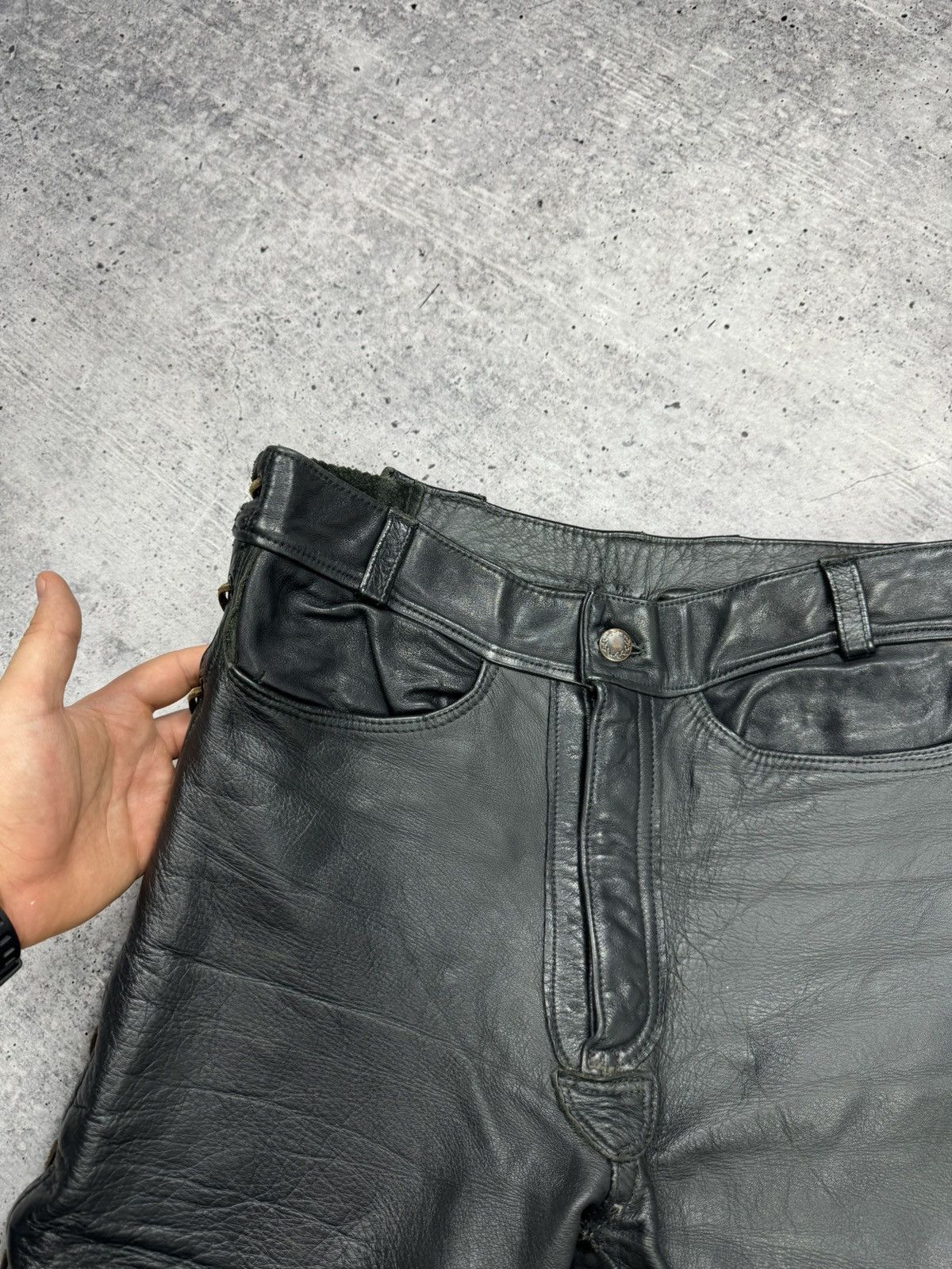 Genuine Leather × Vintage Vintage 90’s Y2K Style Casual Cowboy Genuine Leather Pants Size US 31 - 14 Thumbnail