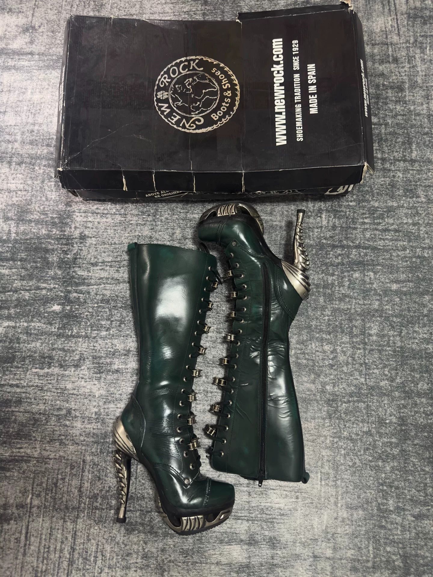 New Rock New Rock Leather Green Boots 36 Women Size US 6 / IT 36 - 1 Thumbnail