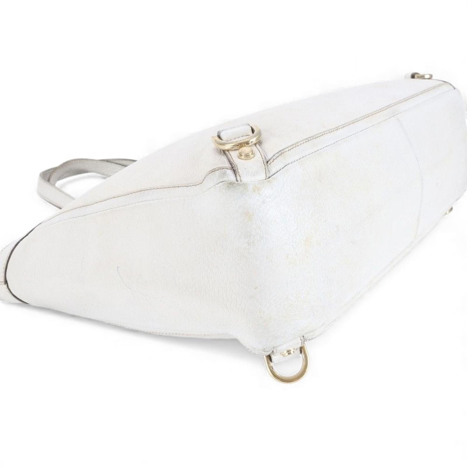 Gucci Gucci - White Leather Tote Bag Size ONE SIZE - 6 Thumbnail