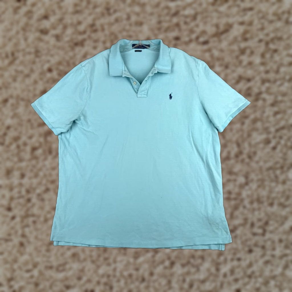 Polo Ralph Lauren Polo Ralph Lauren Polo Shirt Men 2XL Blue 100% Cotton Short Sleeve Button Embroidered Logo Classic Fit Vintage: No Size US XXL / EU 58 / 5 - 1 Thumbnail