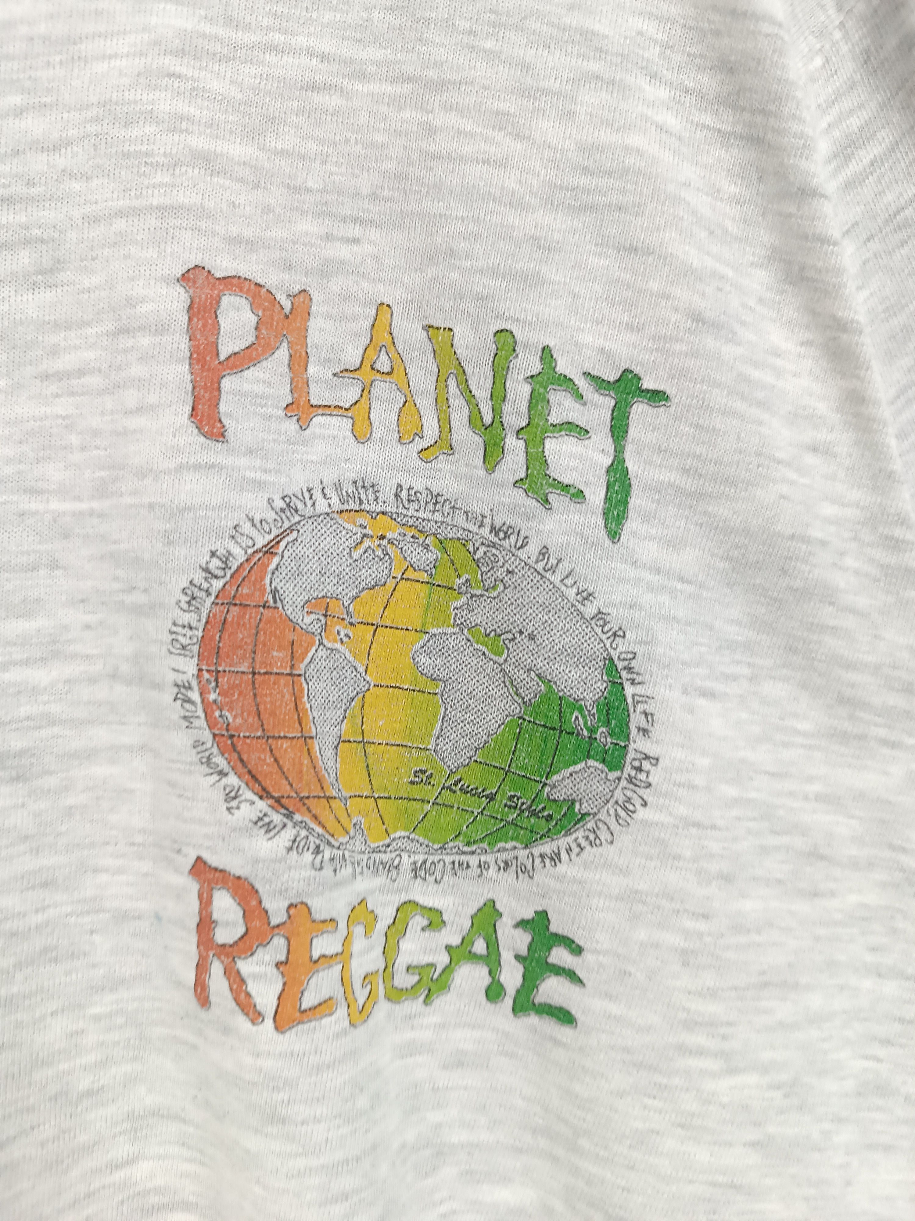 Rap Tees THRASHED FADED VINTAGE 90'S PLANET REGGAE GLOBE MARLEY 420 Size US L / EU 52-54 / 3 - 7 Thumbnail