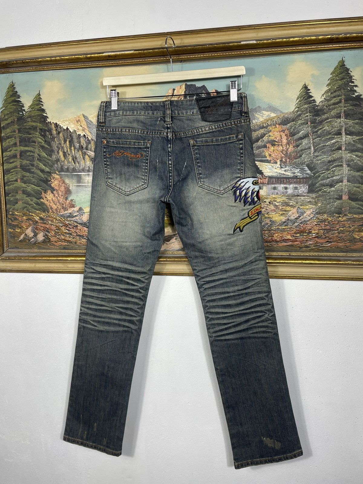 Ed Hardy Ed Hardy Vintage Y2k Washed Denim Trousers Jeans Drip Swag Size 28" / US 6 / IT 42 - 6 Thumbnail