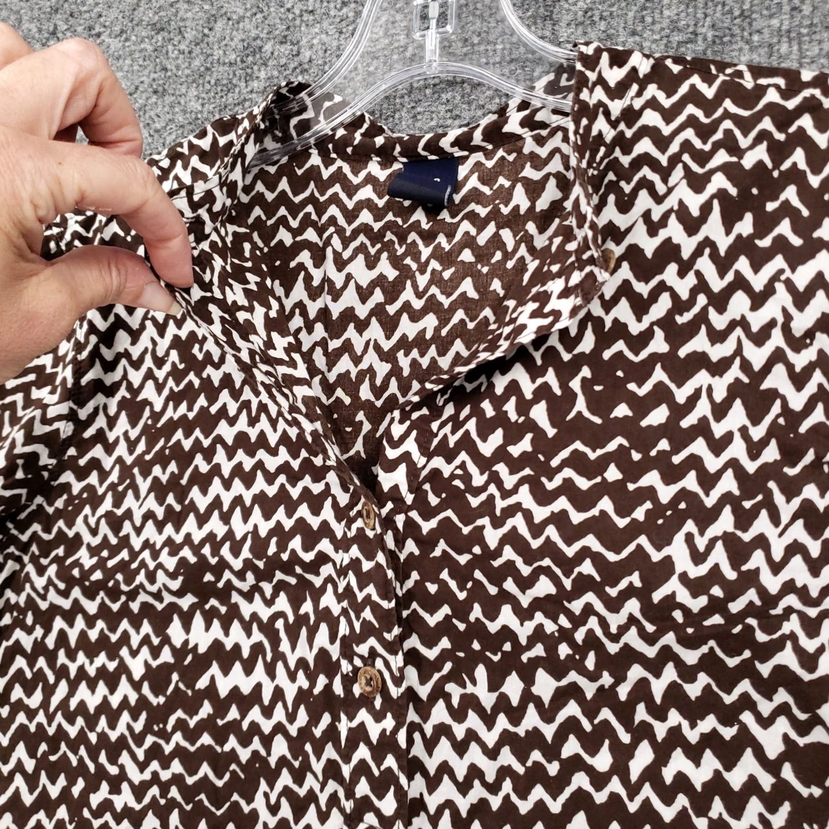 Gap Gap Brown Chevron Henley Long Sleeve Tunic Blouse Womens S Small Top Casual Size S / US 4 / IT 40 - 7 Thumbnail