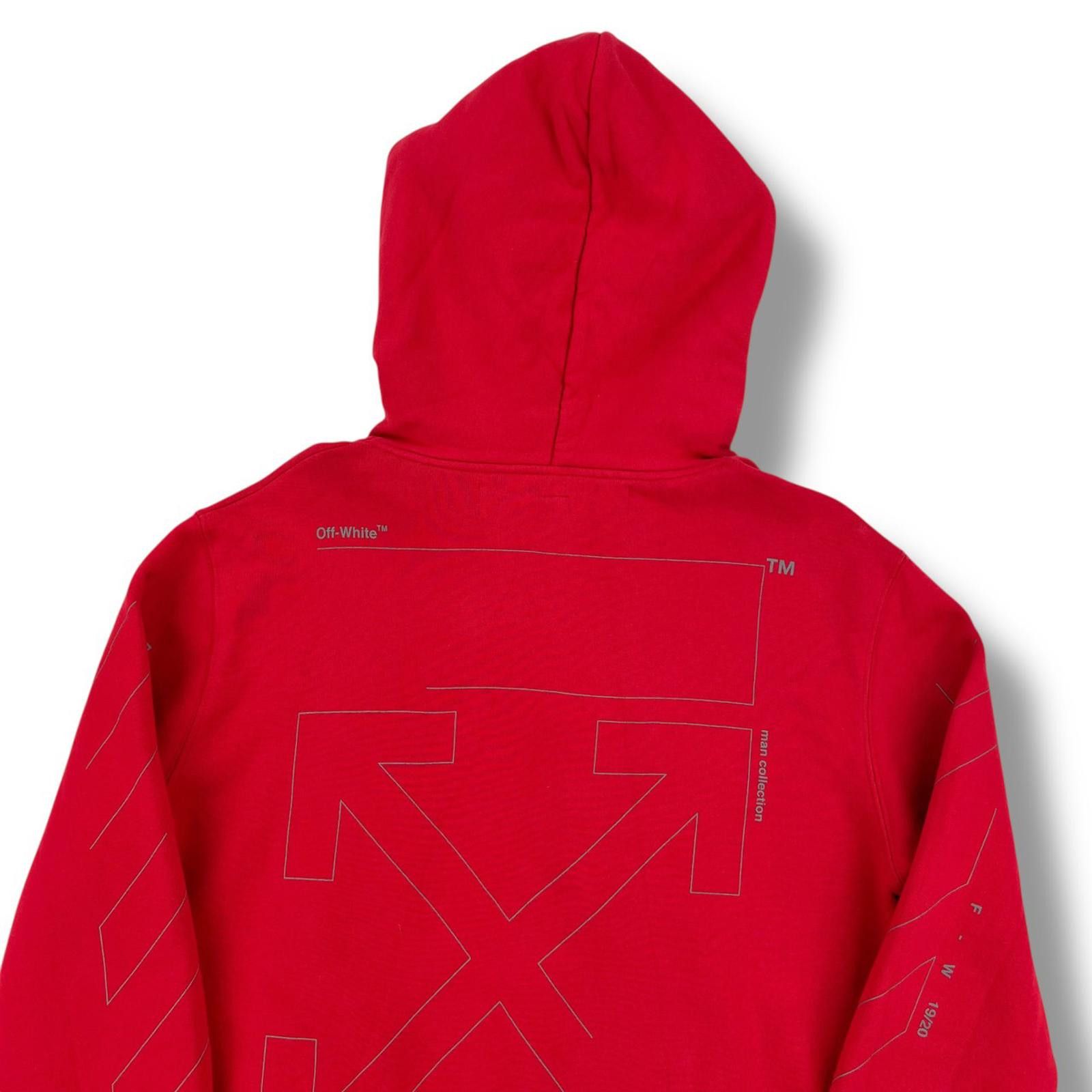 Off-White Off-White Unfinished Arrows Red Hoodie Size US S / EU 44-46 / 1 - 1 Thumbnail